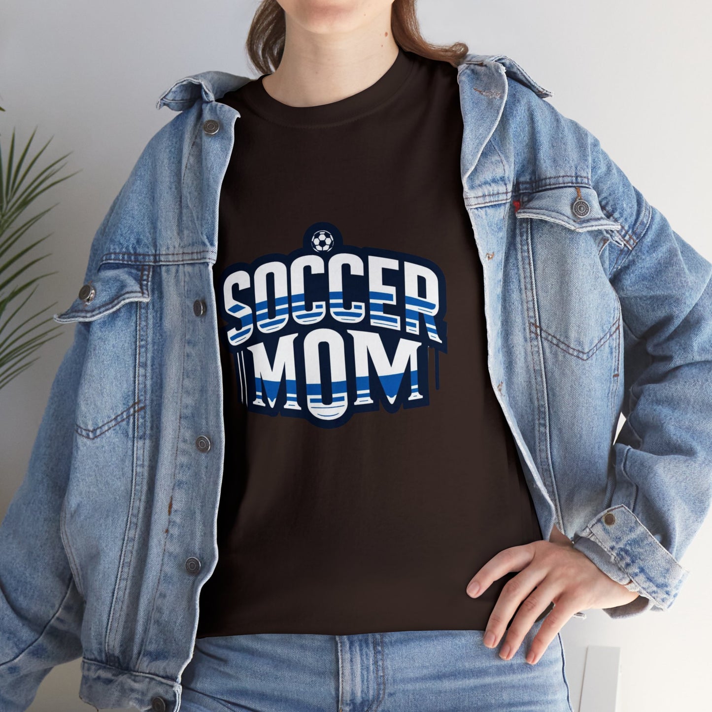 Soccer Mom Blue and White Design Unisex Heavy Cotton Tee