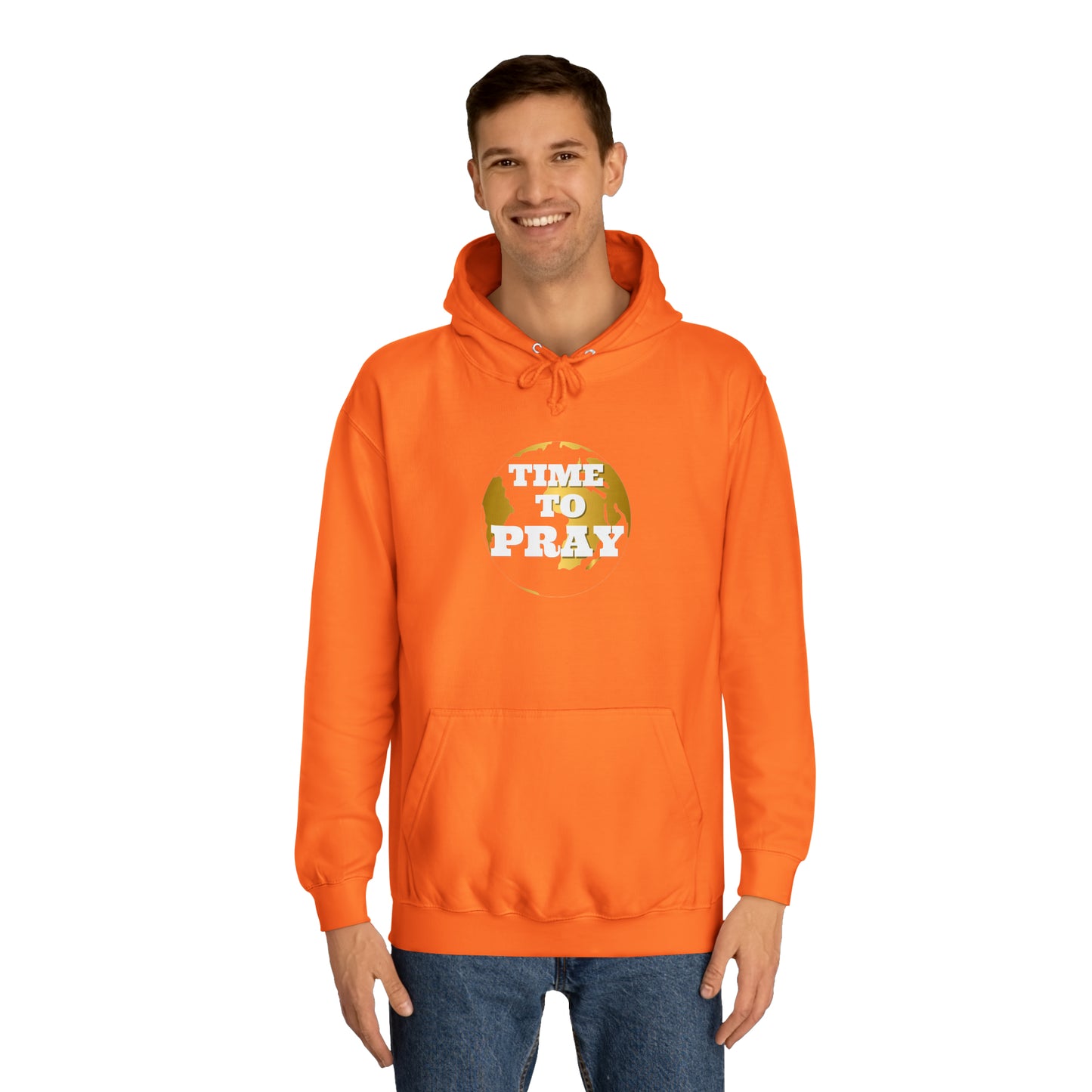 Unisex College Hoodie Time to Pray for Peace Design