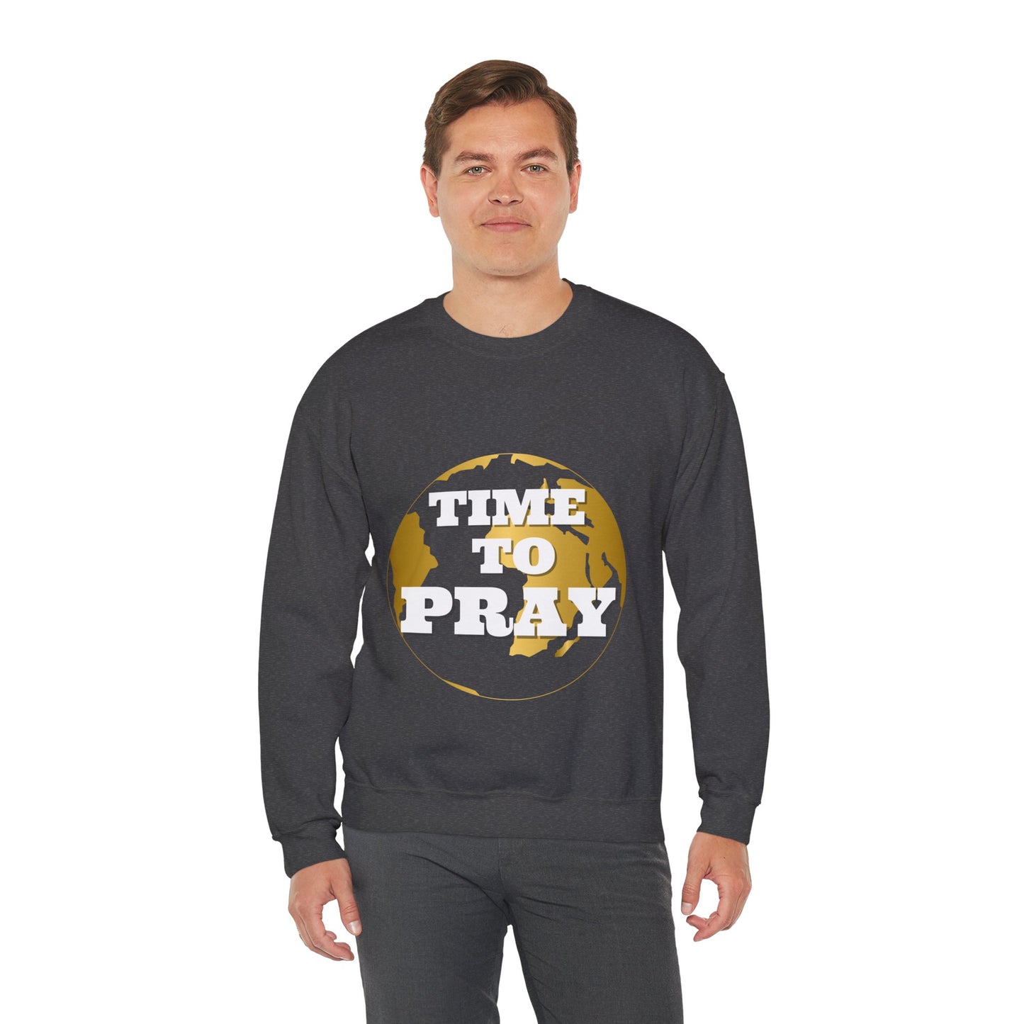 Unisex Heavy Blend™ Crewneck Sweatshirt Time to Pray for Peace Design