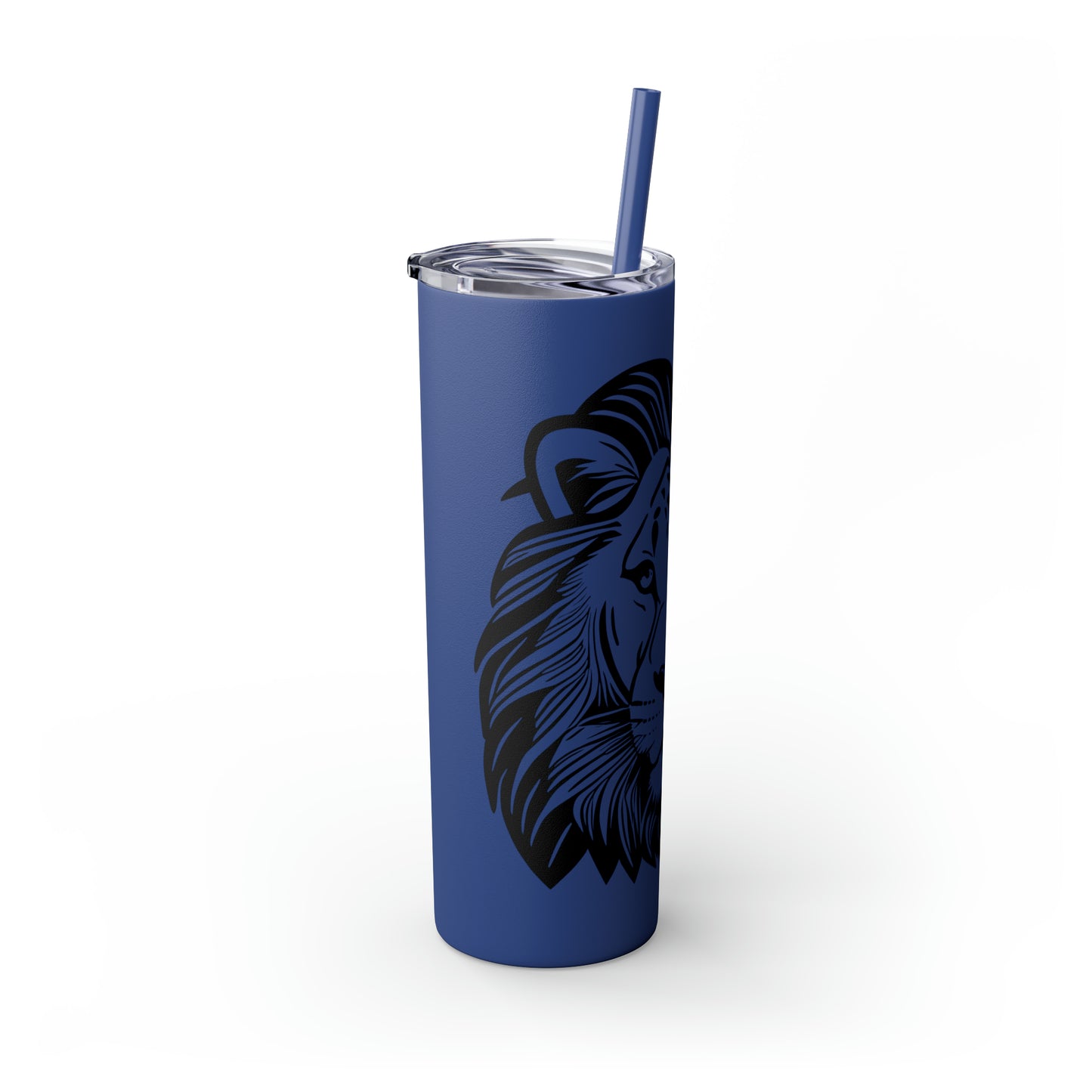 Skinny Tumbler with Straw, 20oz - Lion Face