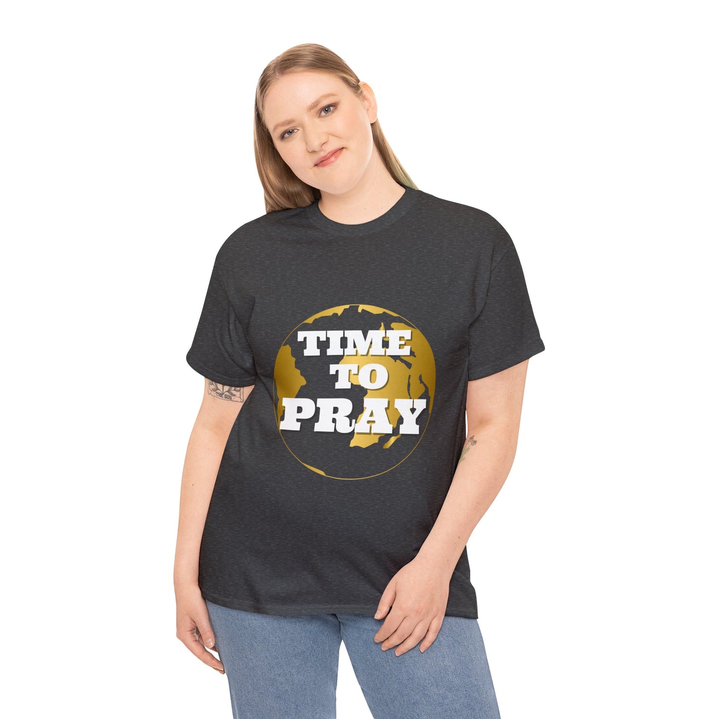 Unisex Heavy Cotton Tee Time to Pray for Peace Short Sleeves Tee