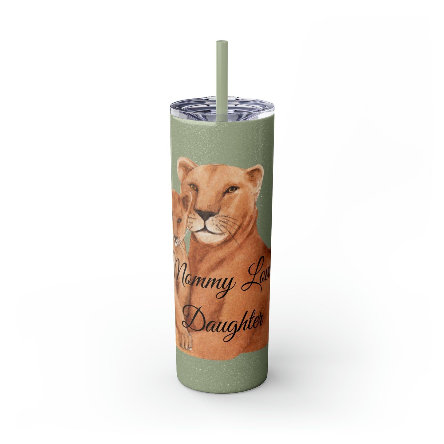 Skinny Tumbler with Straw 20oz - Lion