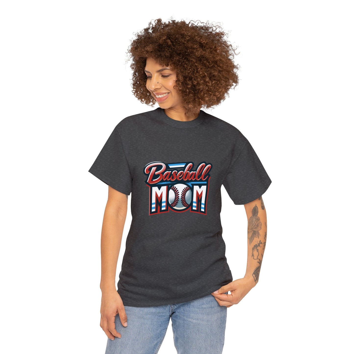 Baseball Mom Game Ball Design Unisex Heavy Cotton Tee