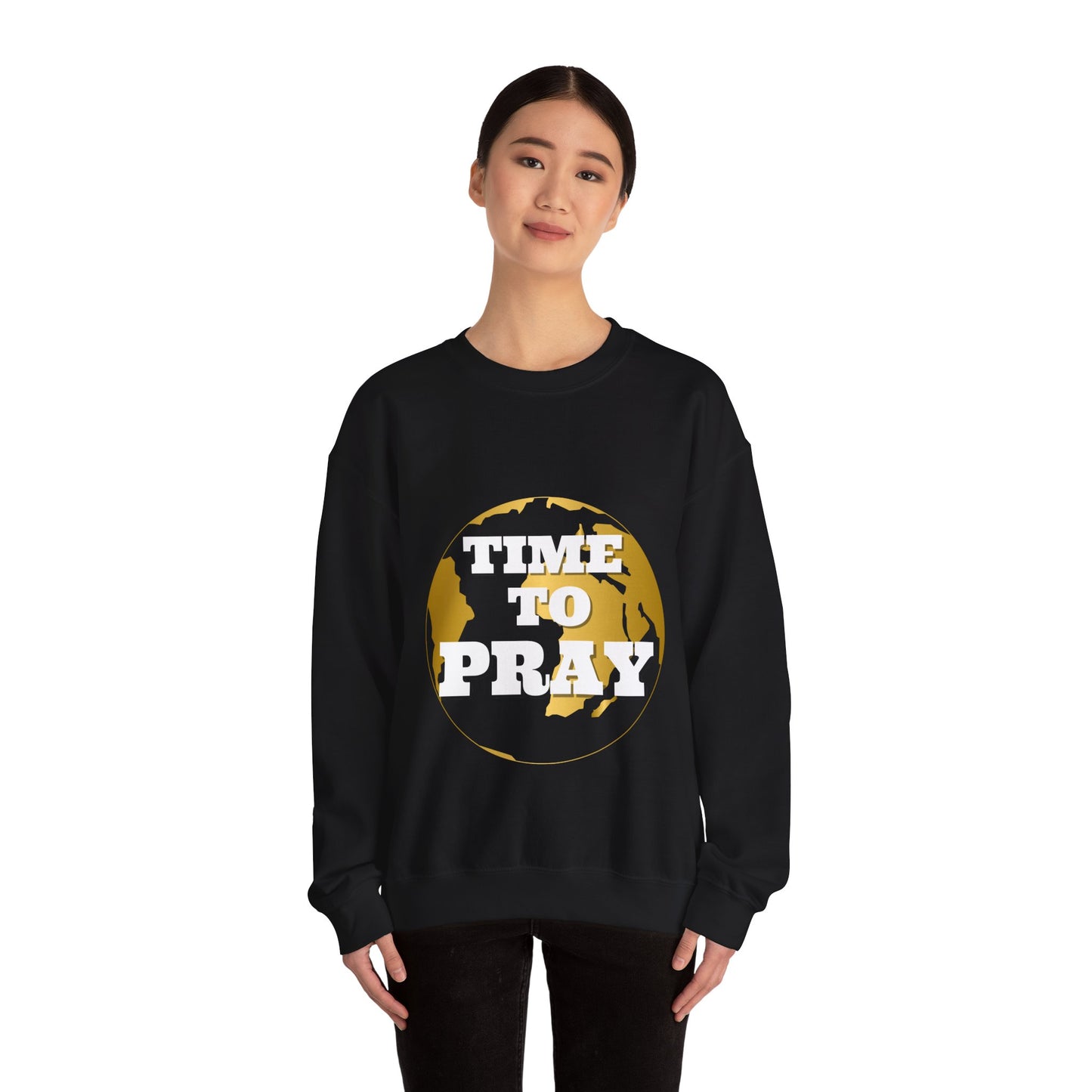 Unisex Heavy Blend™ Crewneck Sweatshirt Time to Pray for Peace Design