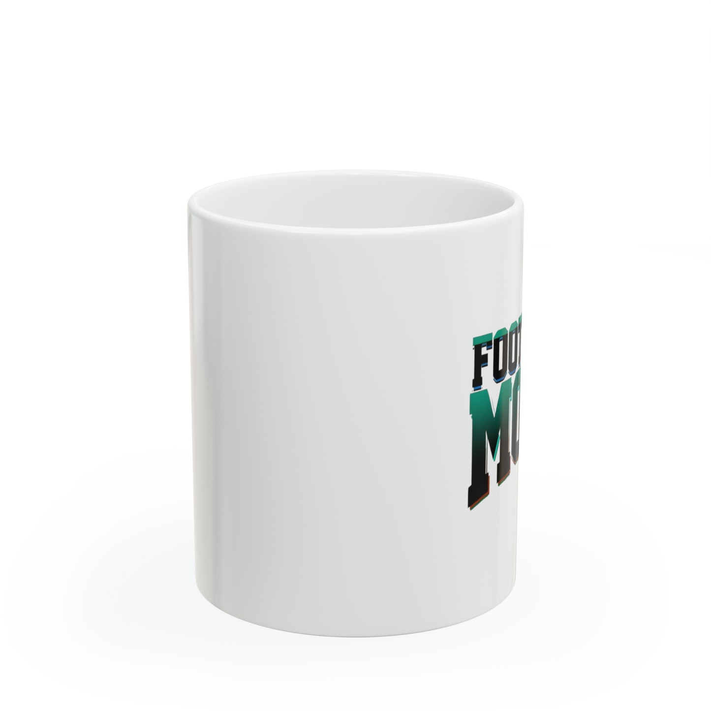 Football Mom Green and Black Design Ceramic Mug (11oz)