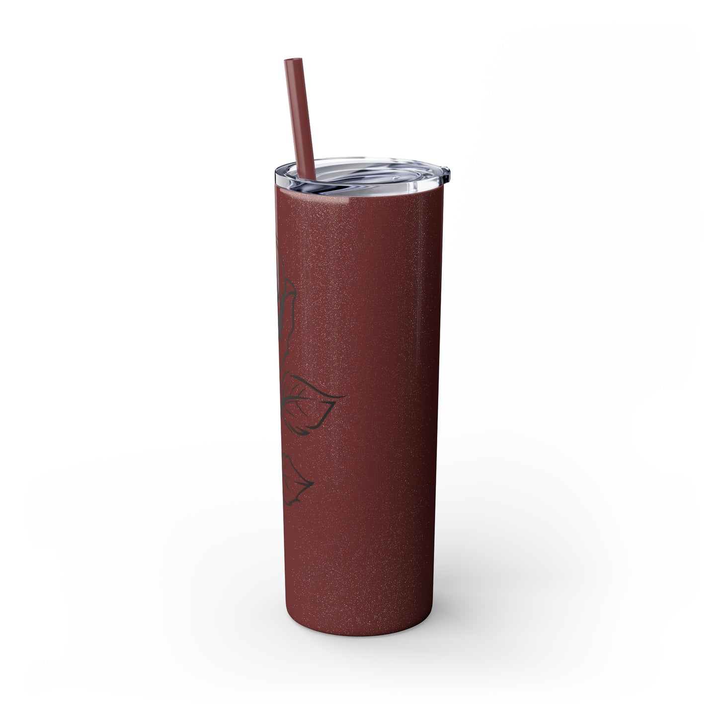 Skinny Tumbler with Straw, 20oz - Single Rose