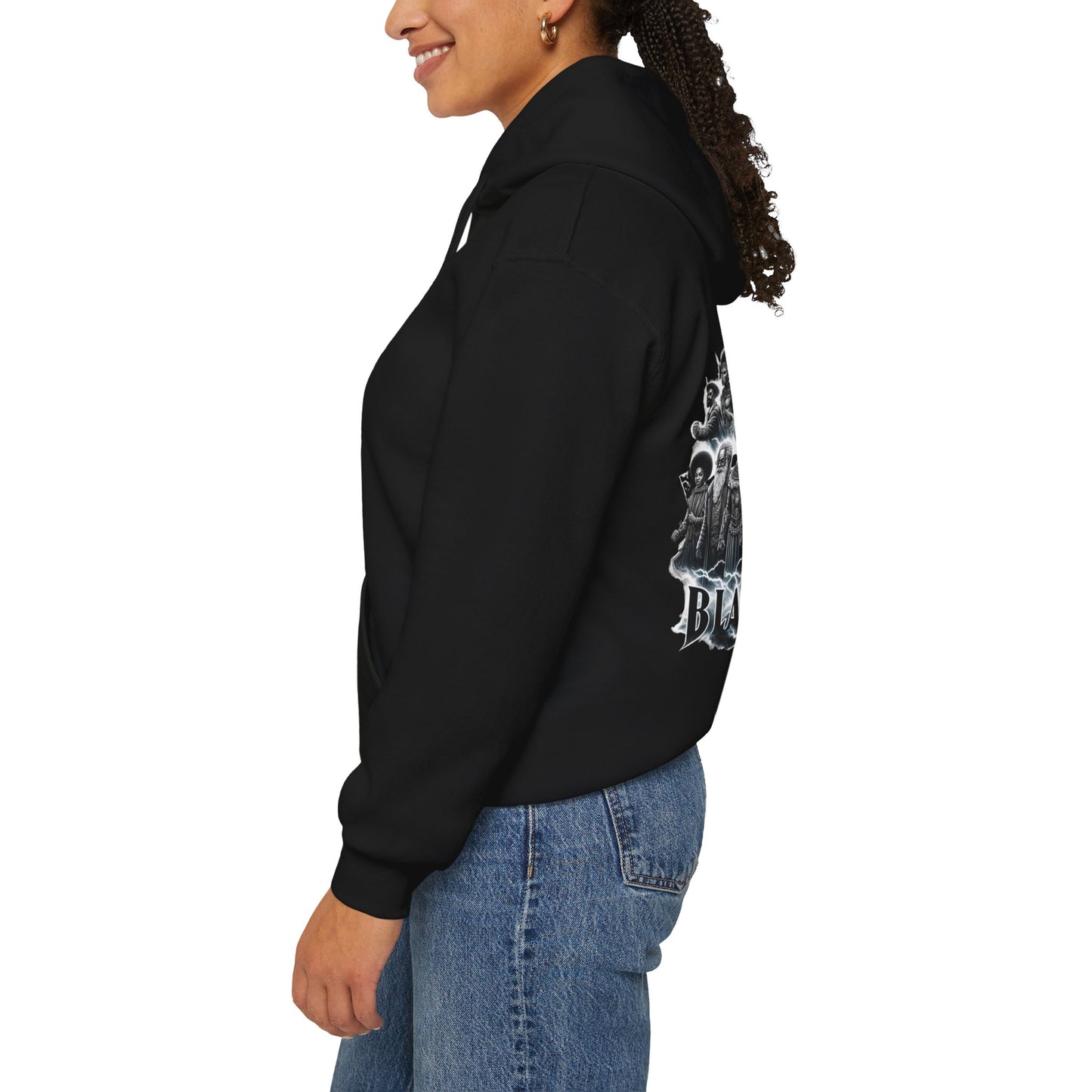 Black History Month I Am Black History Hooded Sweatshirt-BW