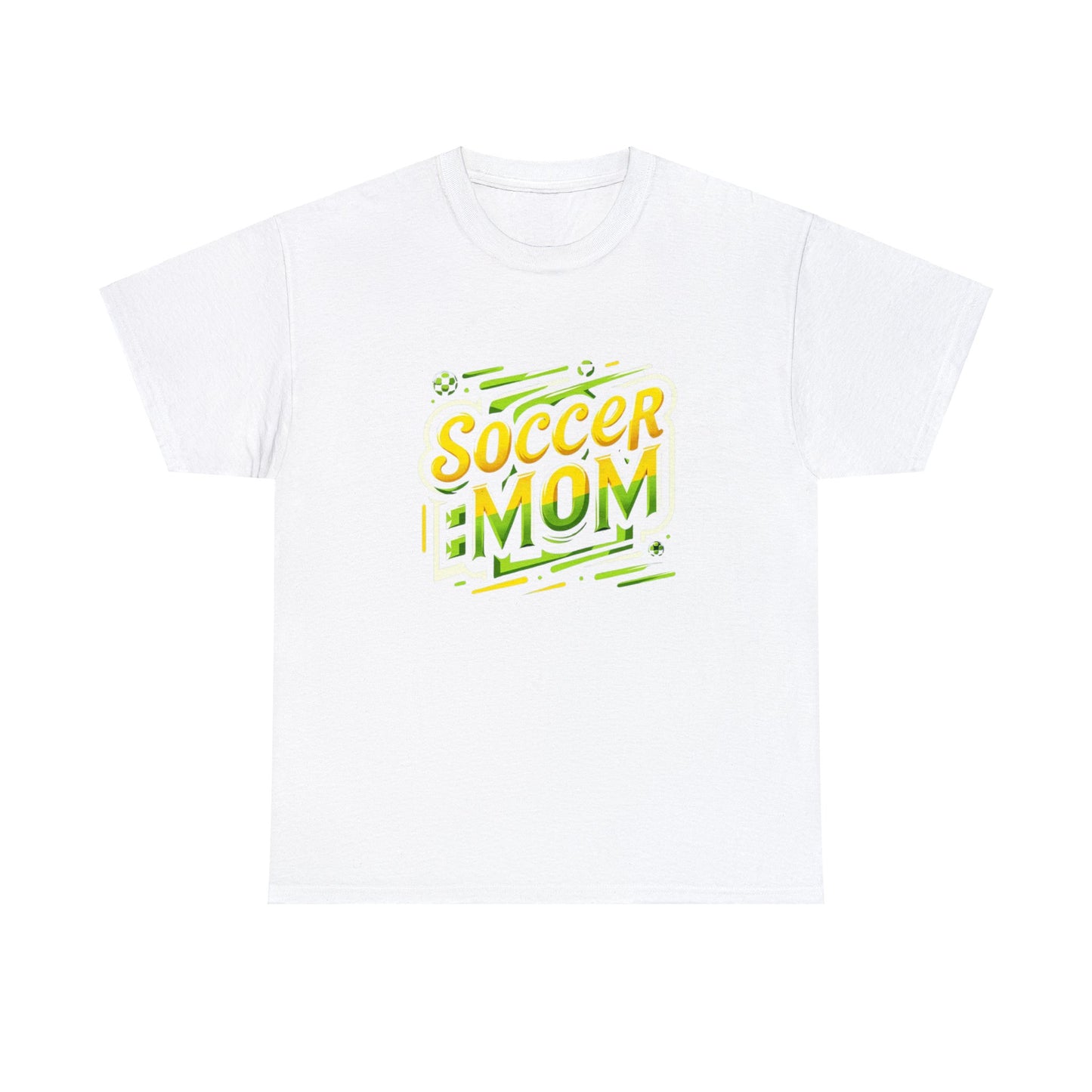 Soccer Mom Yellow and Green Design Unisex Heavy Cotton Tee