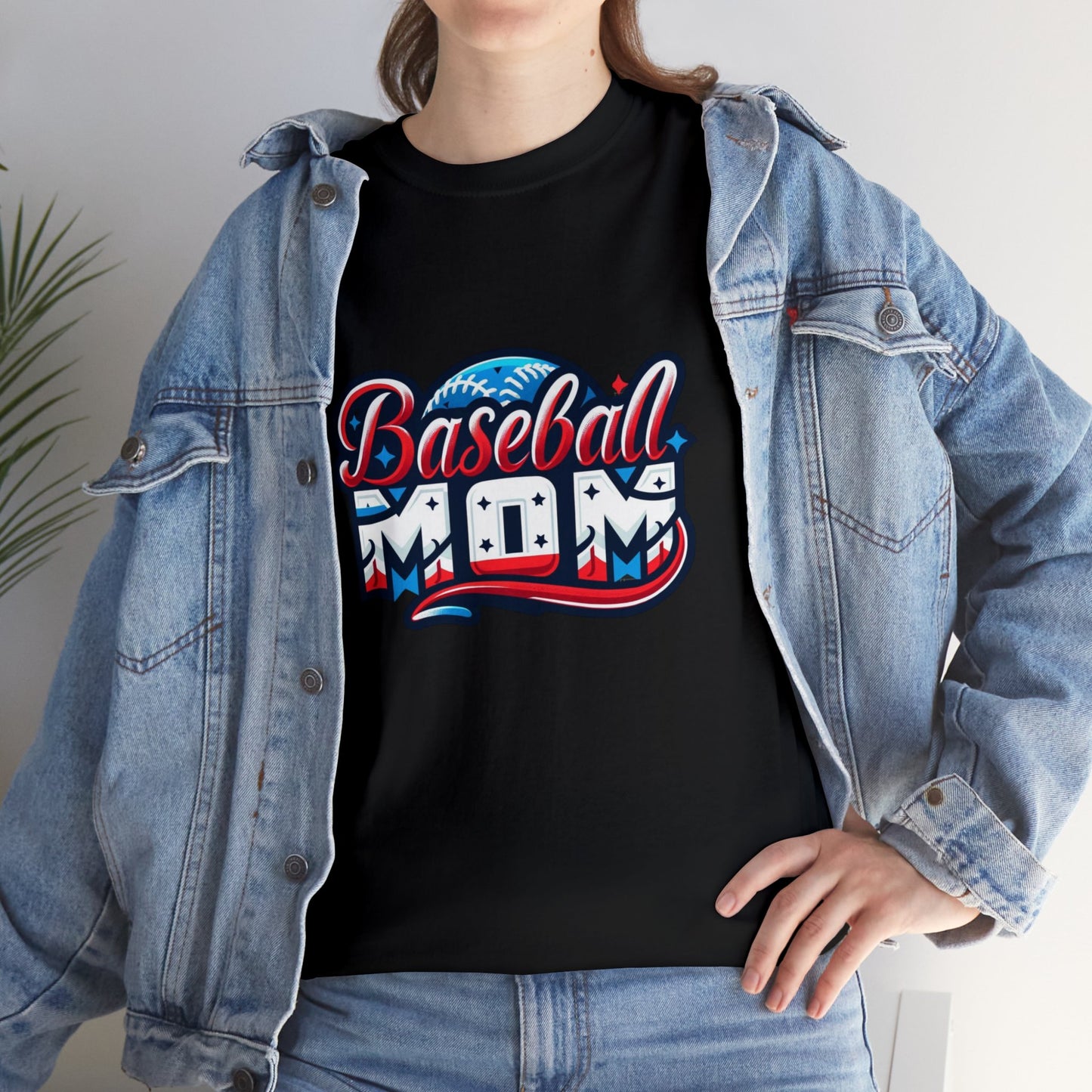 Baseball Mom Unisex Heavy Cotton Tshirt