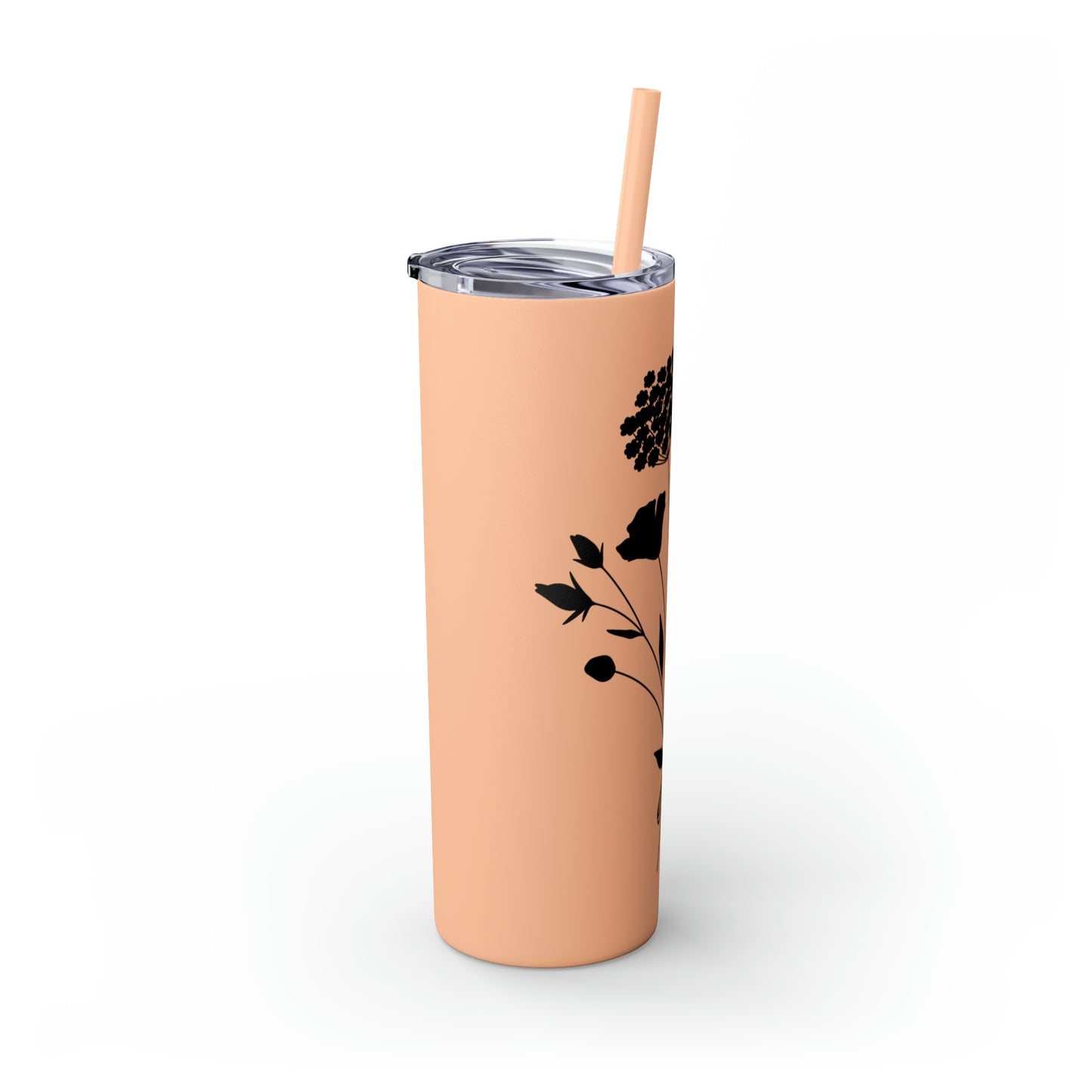 Skinny Tumbler with Straw, 20oz - Flower Bunch