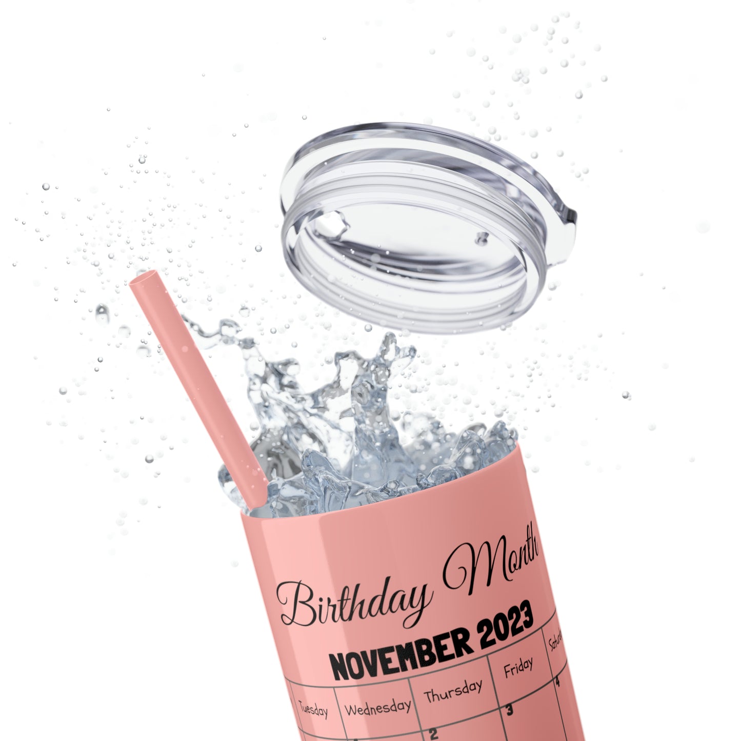 Skinny Tumbler with Straw, 20oz-Birthday Month November