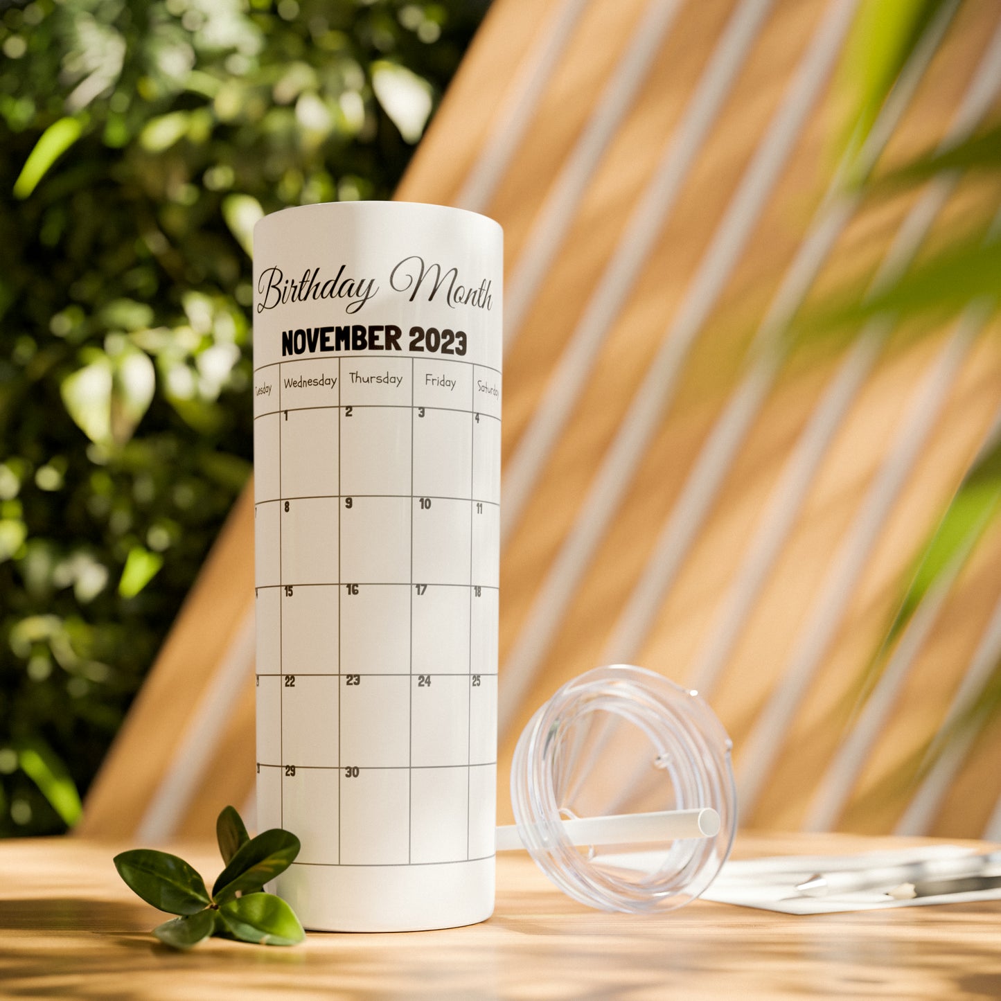 Skinny Tumbler with Straw, 20oz-Birthday Month November