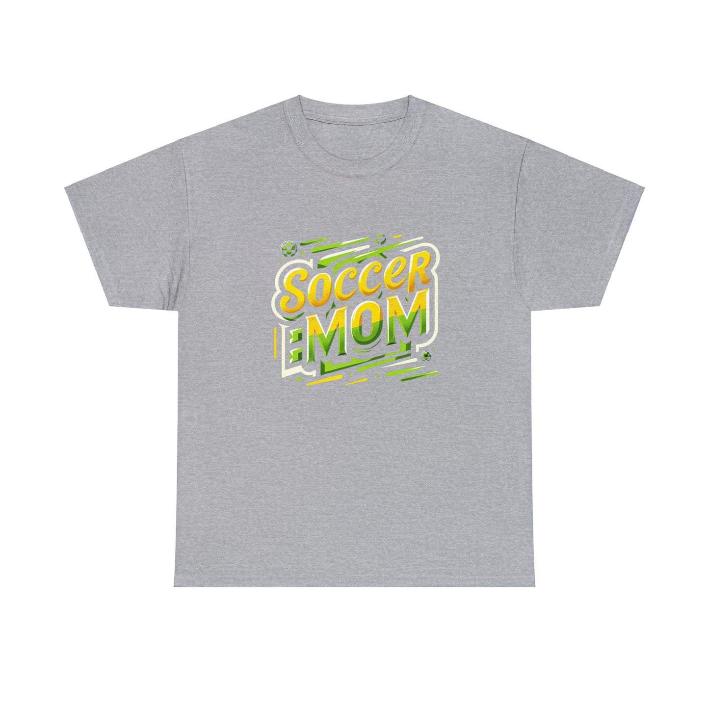 Soccer Mom Yellow and Green Design Unisex Heavy Cotton Tee