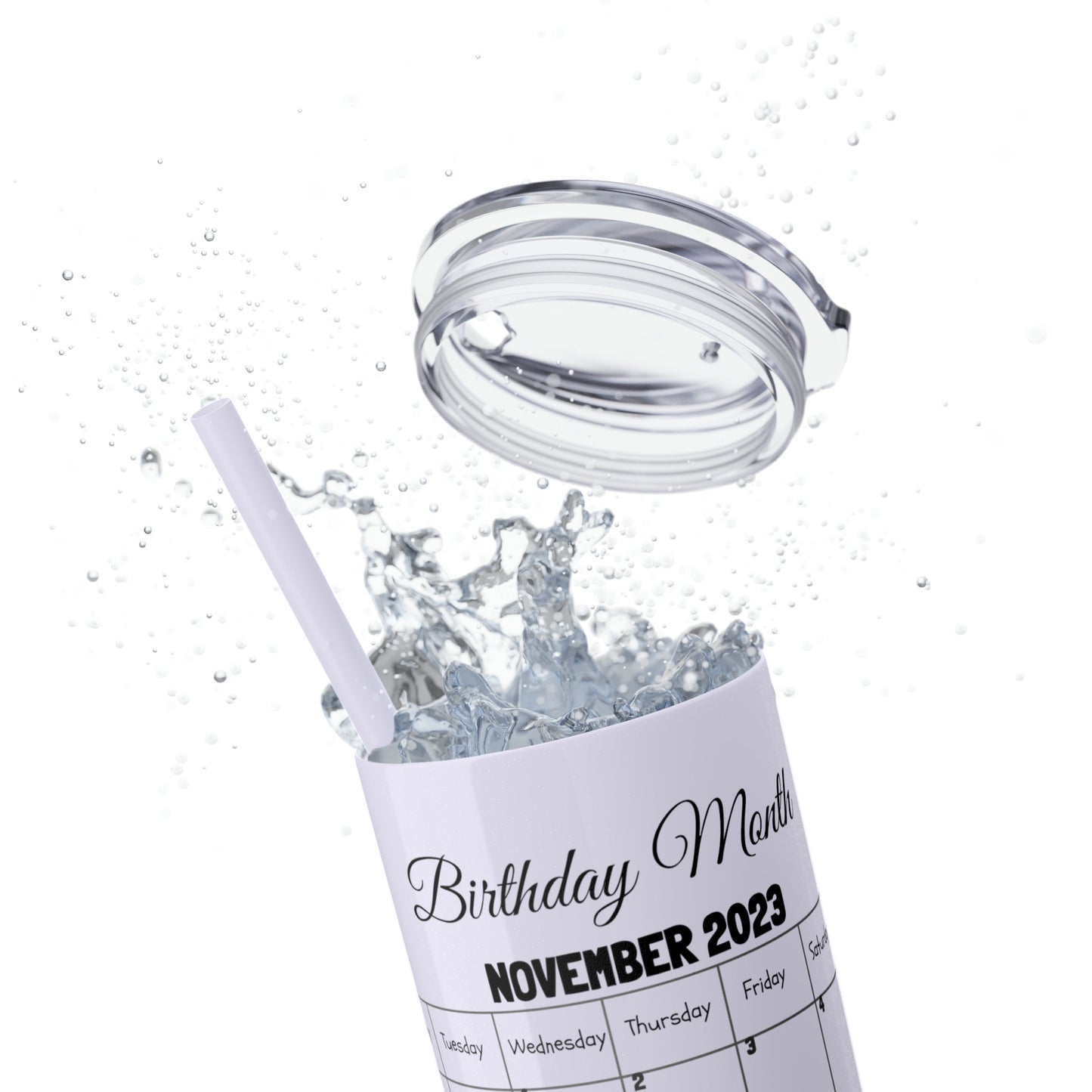 Skinny Tumbler with Straw, 20oz-Birthday Month November