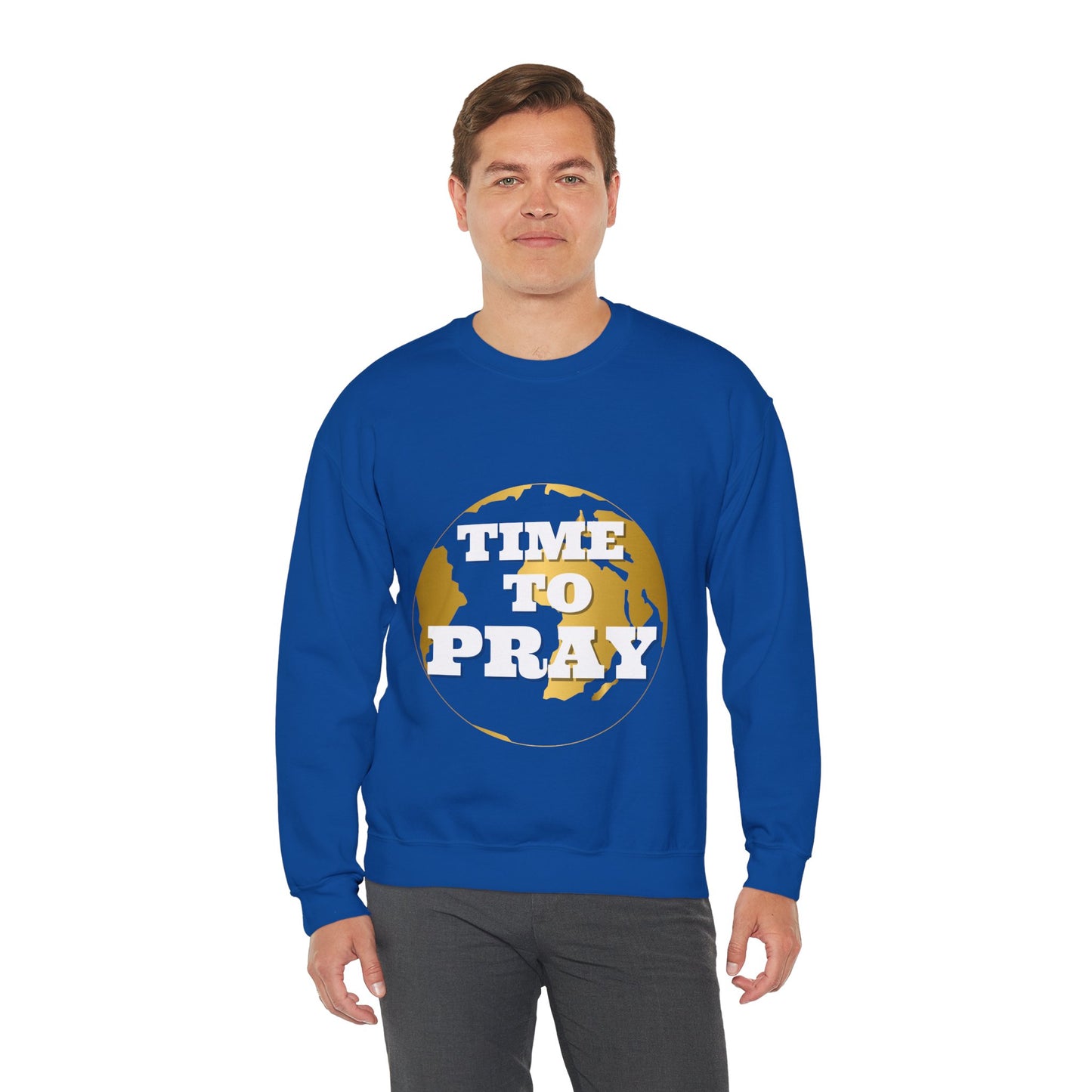 Unisex Heavy Blend™ Crewneck Sweatshirt Time to Pray for Peace Design