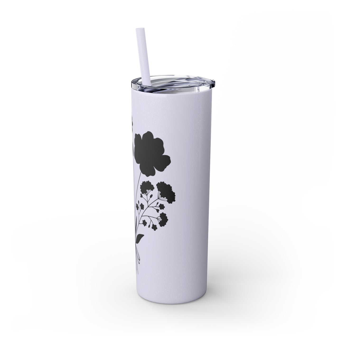 Skinny Tumbler with Straw, 20oz - Flower Bunch