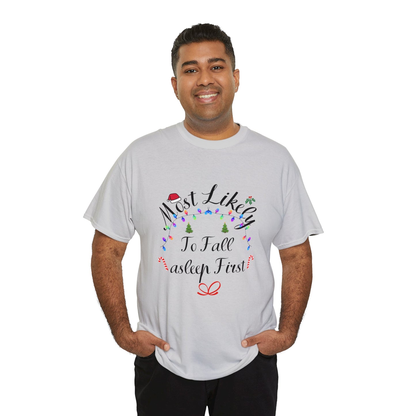 Christmas Ugly Tees Unisex Heavy Cotton Tee fall asleep First