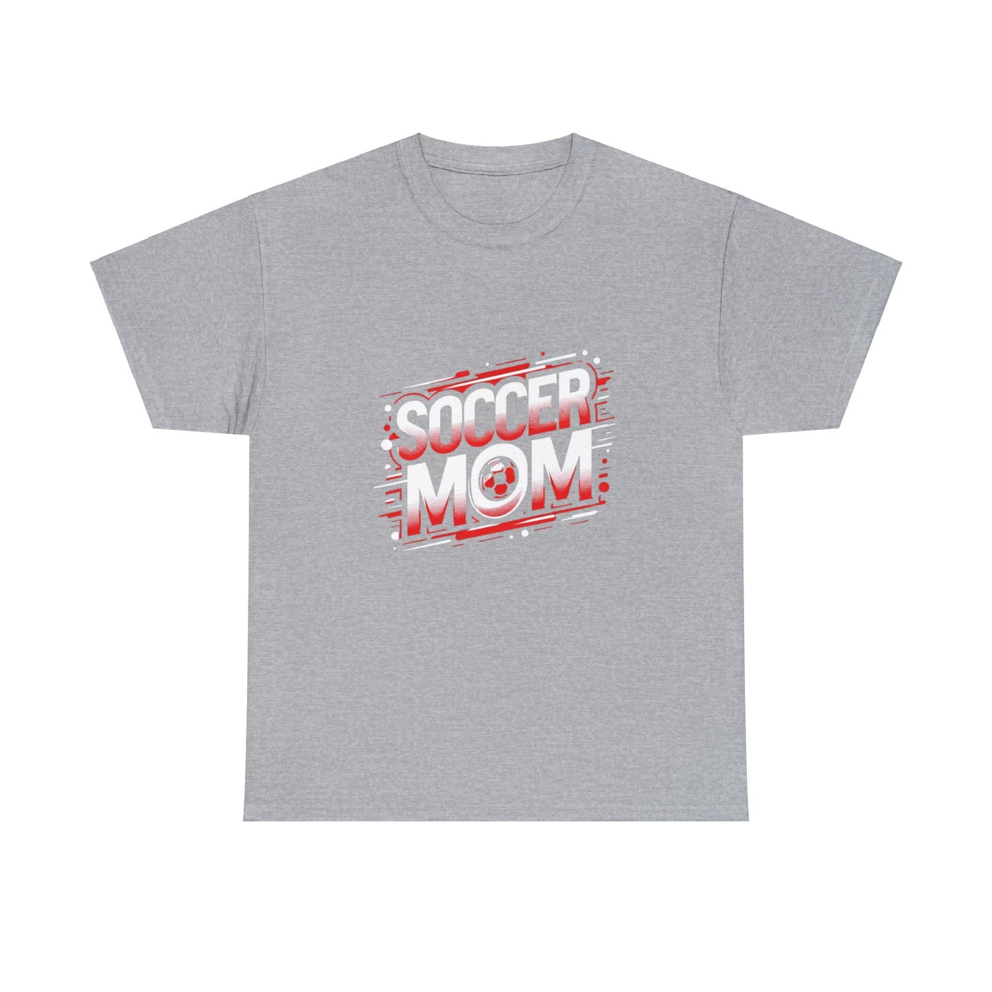 Soccer Mom Red and White Design Unisex Heavy Cotton Tee