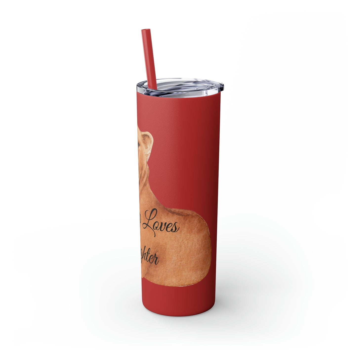 Skinny Tumbler with Straw 20oz - Lion