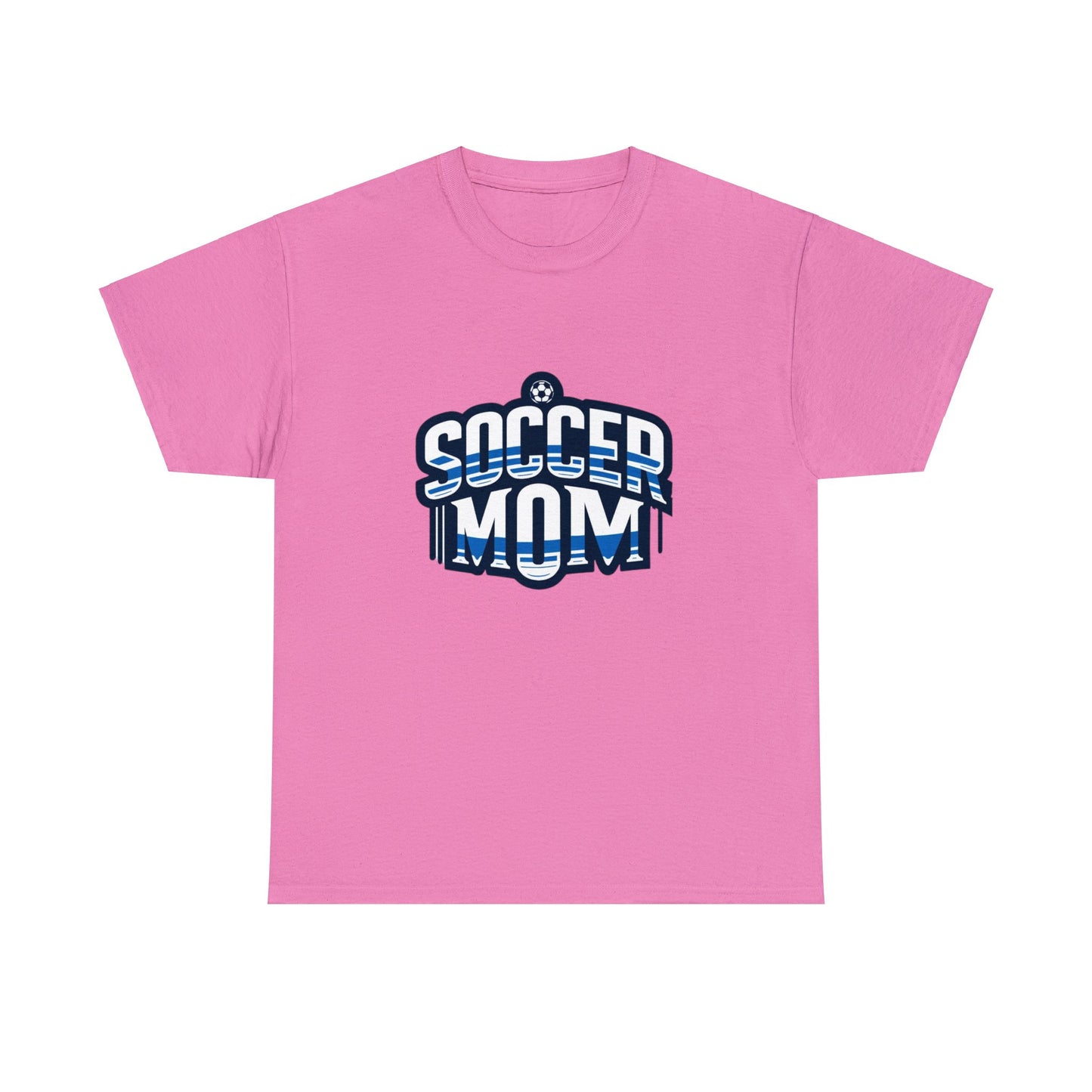 Soccer Mom Blue and White Design Unisex Heavy Cotton Tee