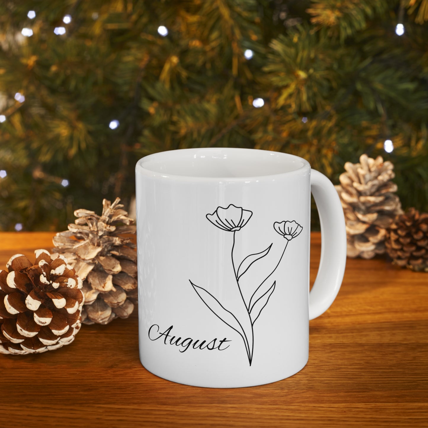 August Birth Month Flower Ceramic Coffee Mug