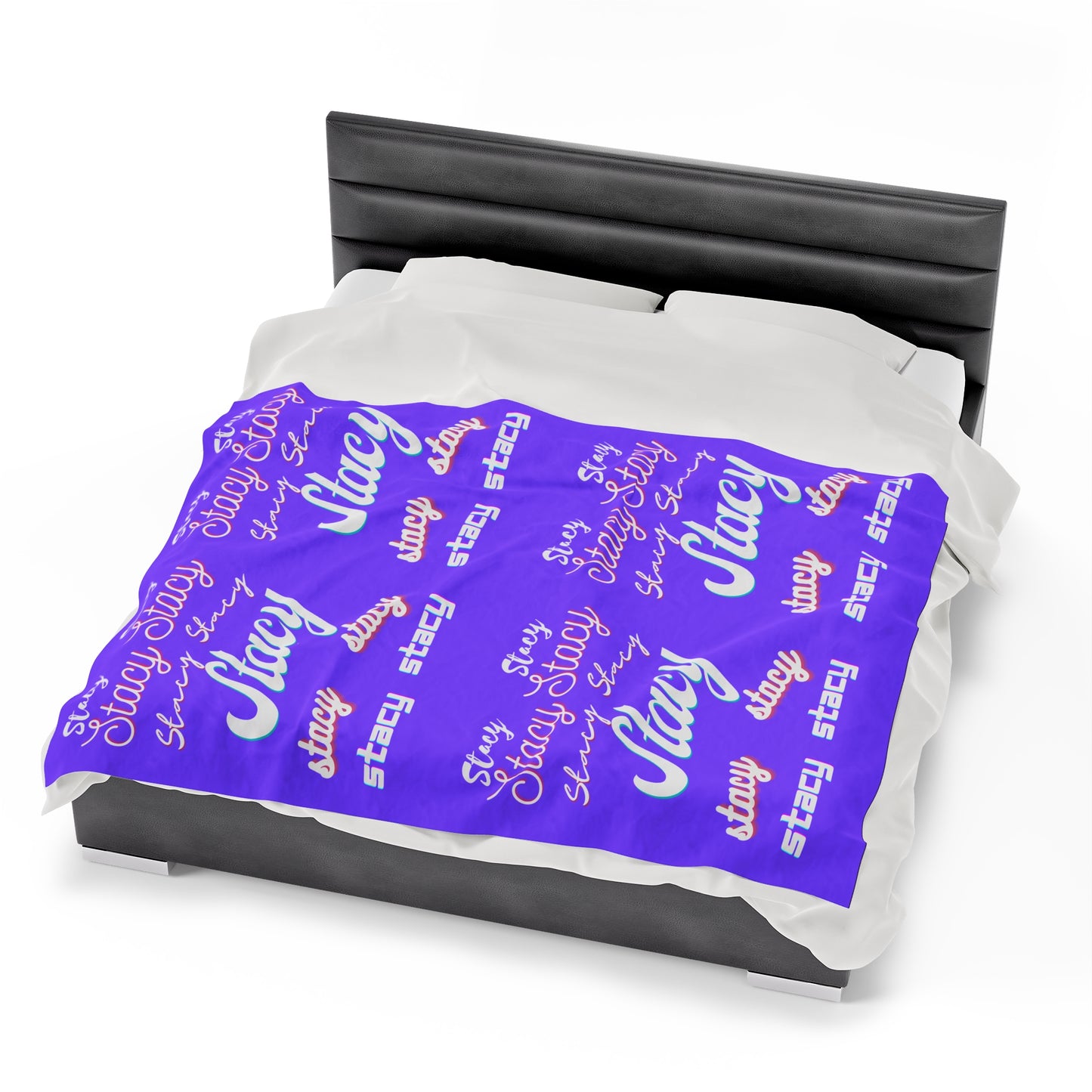 Personalize this Velveteen Plush Blanket with Name for Valentine's Day-Purple