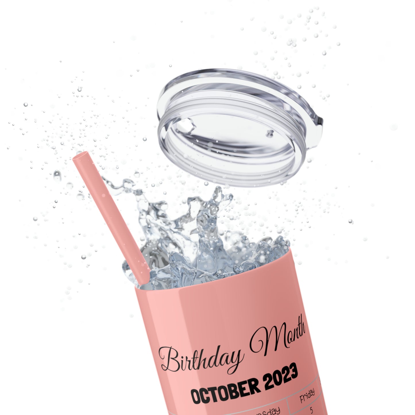 Skinny Tumbler with Straw, 20oz-Birthday Month October