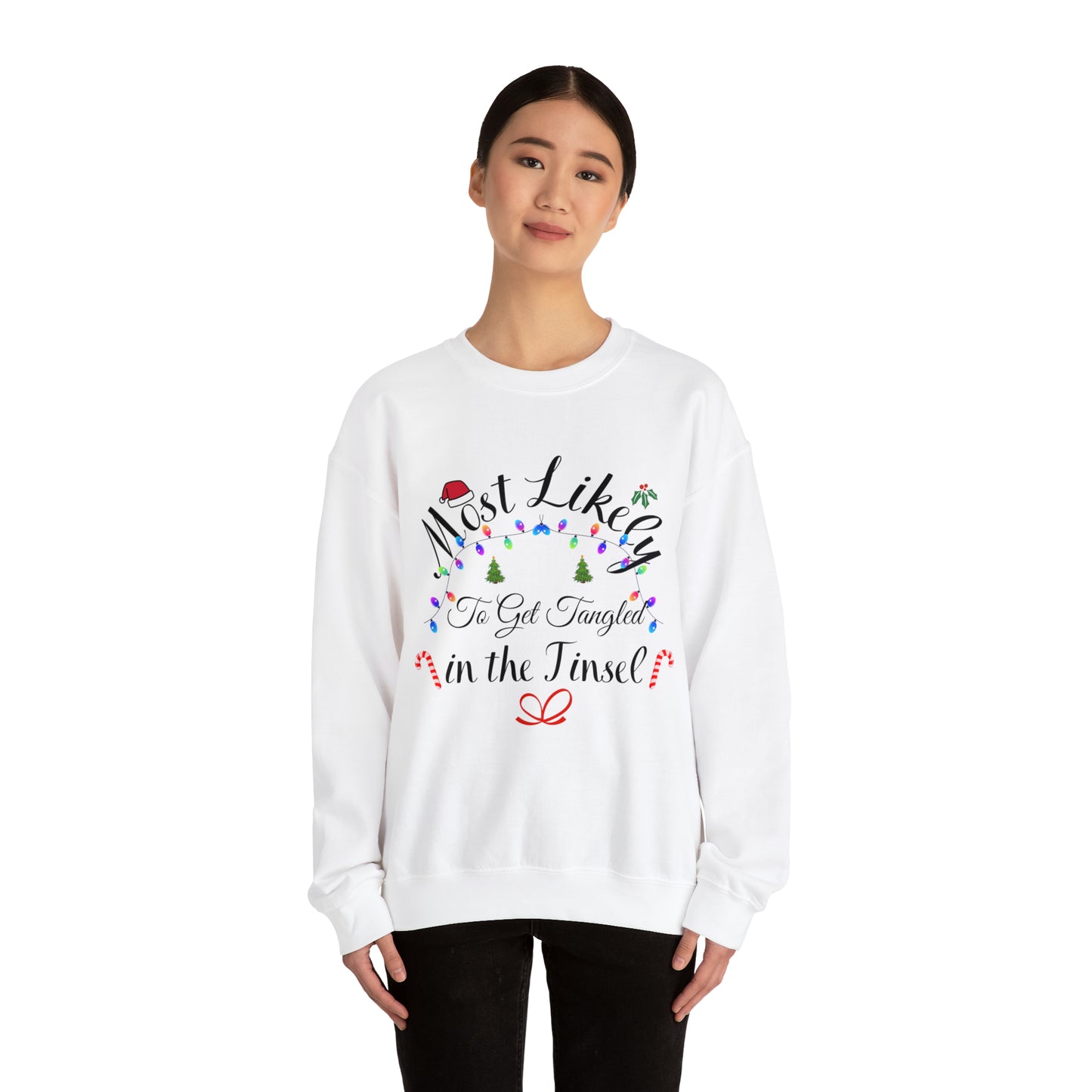 Most Likely to get Tangled in the Tinsel Christmas Ugly Sweater