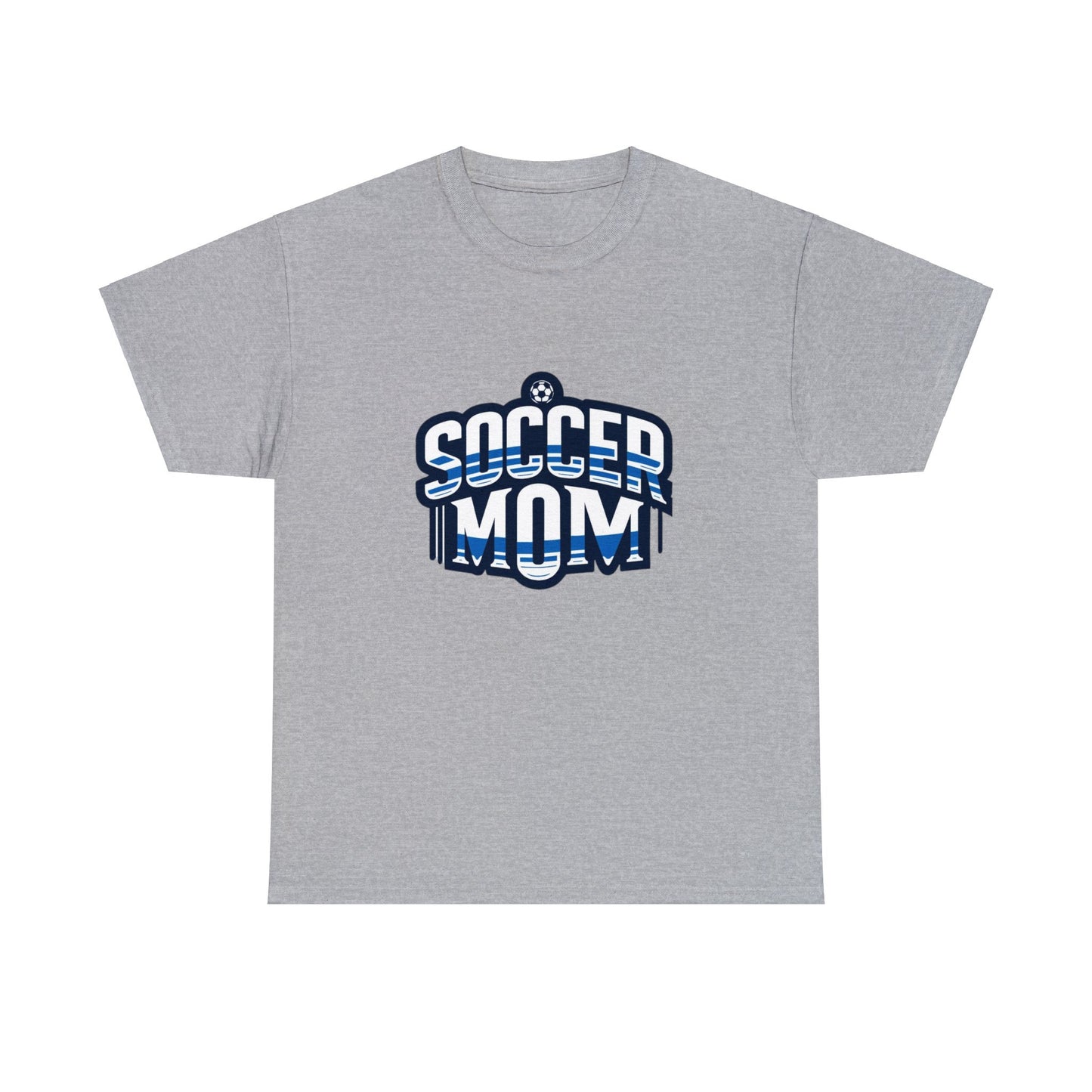 Soccer Mom Blue and White Design Unisex Heavy Cotton Tee