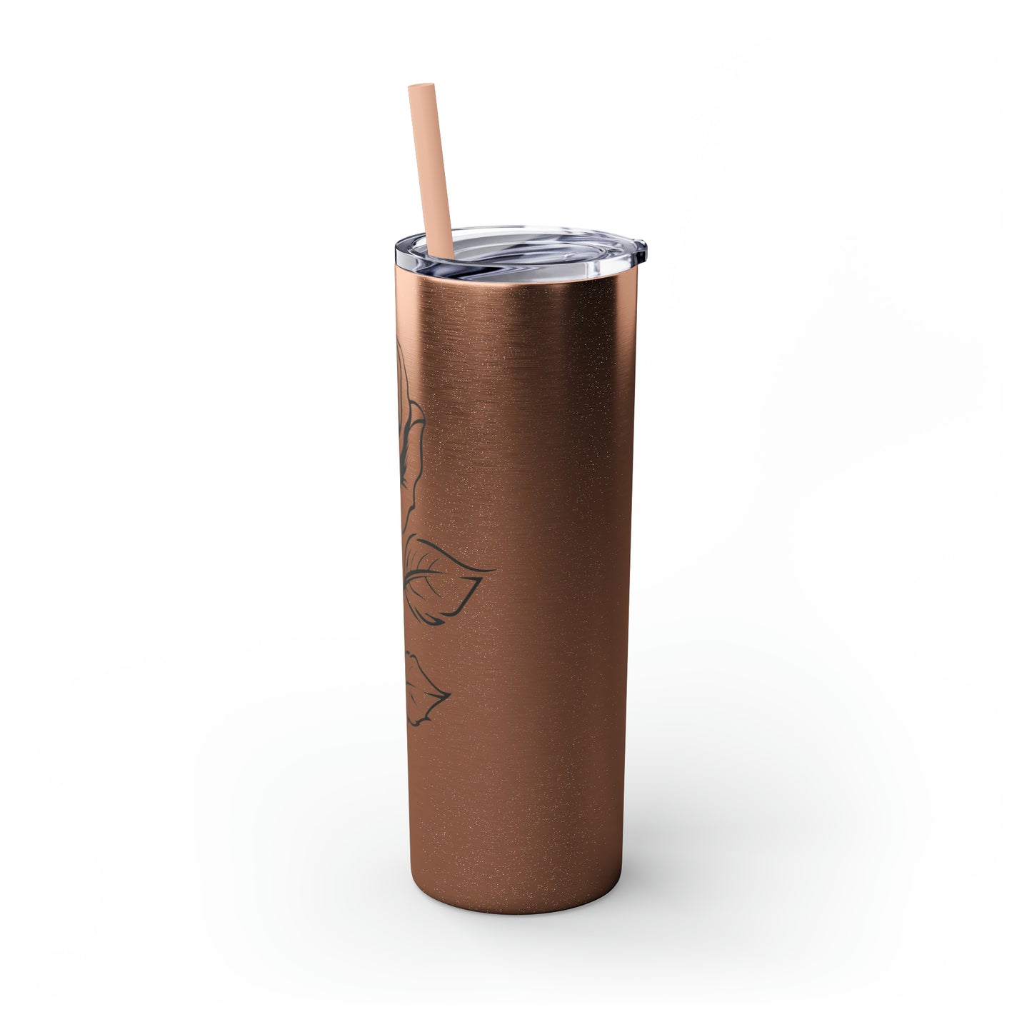 Skinny Tumbler with Straw, 20oz - Single Rose