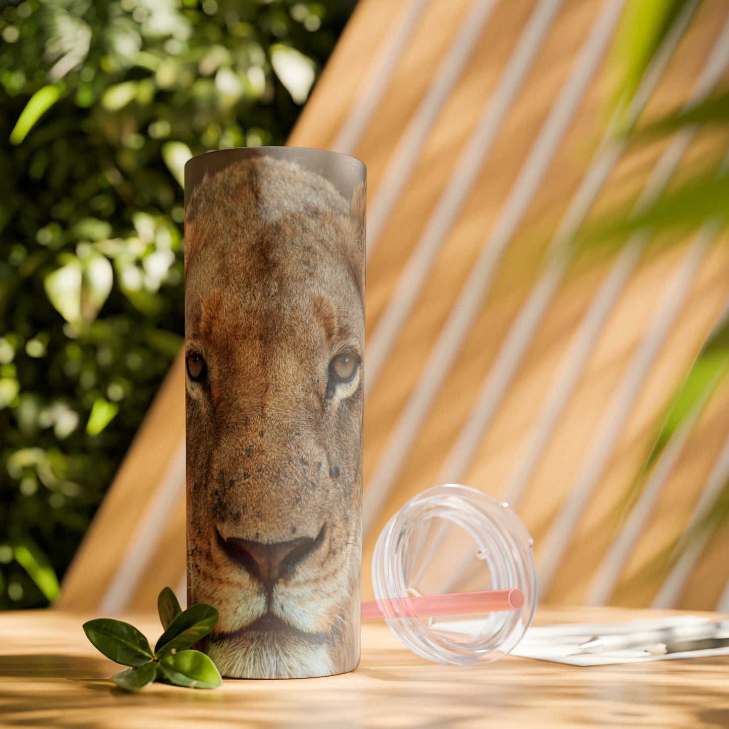 Skinny Tumbler with Straw Male Lion Edition, 20oz