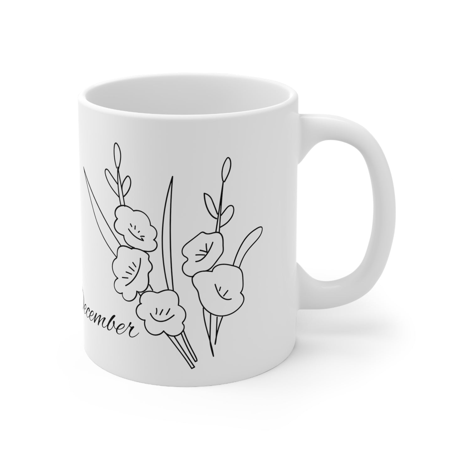 December Birth Month Flower Ceramic Coffee Mug