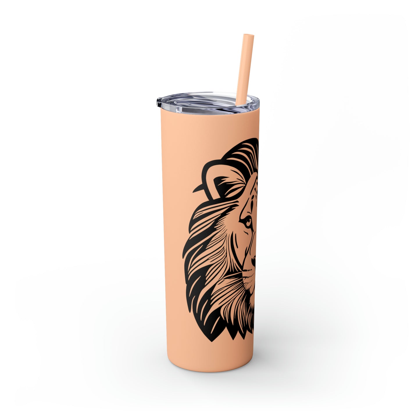 Skinny Tumbler with Straw, 20oz - Lion Face