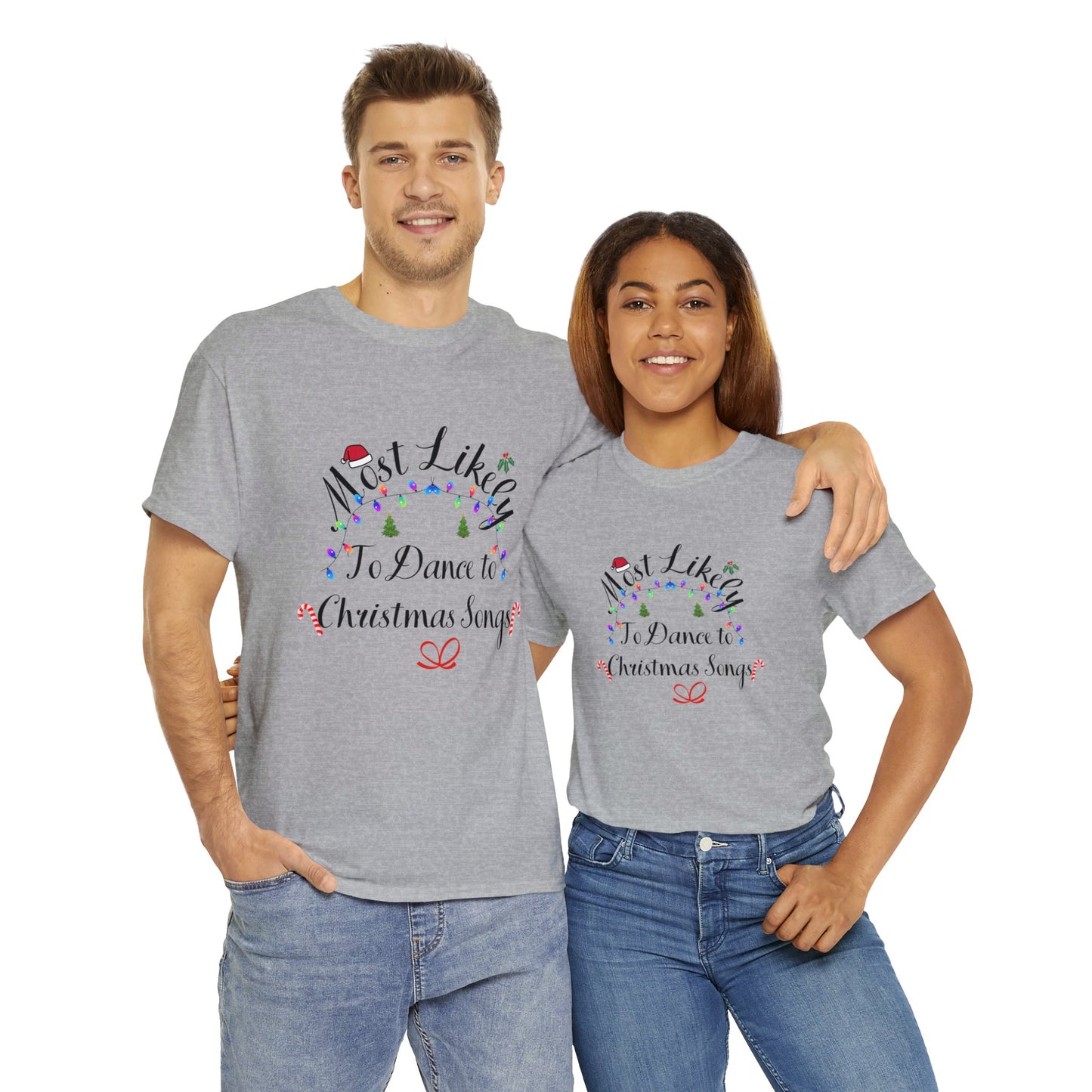 Christmas Ugly Tees Unisex Heavy Cotton Tee dance to Christmas songs