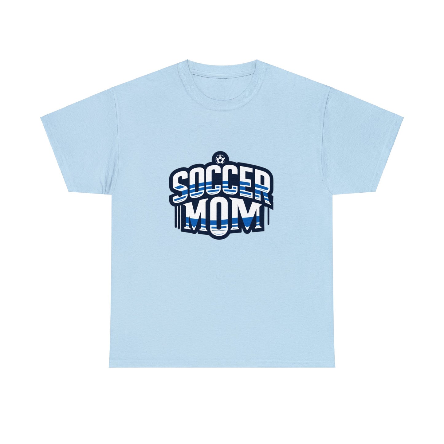 Soccer Mom Blue and White Design Unisex Heavy Cotton Tee