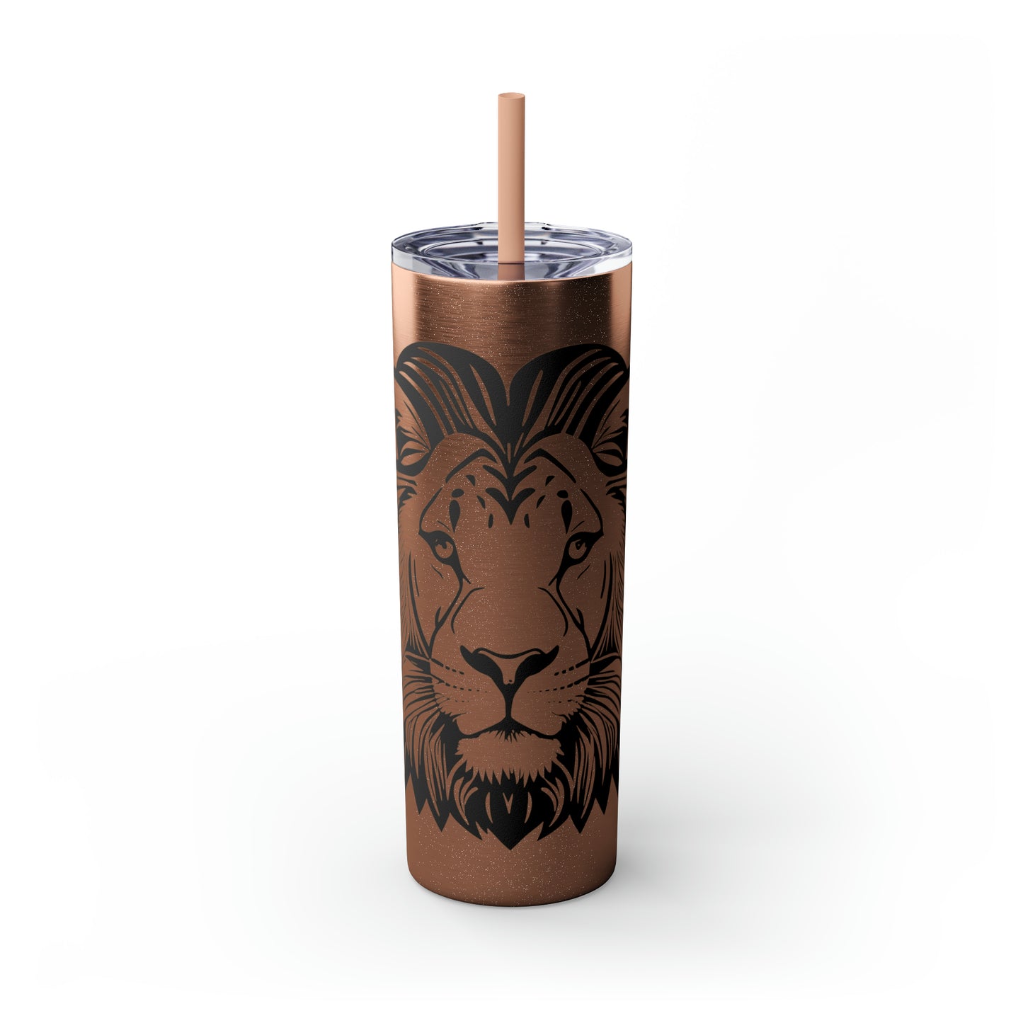 Skinny Tumbler with Straw, 20oz - Lion Face