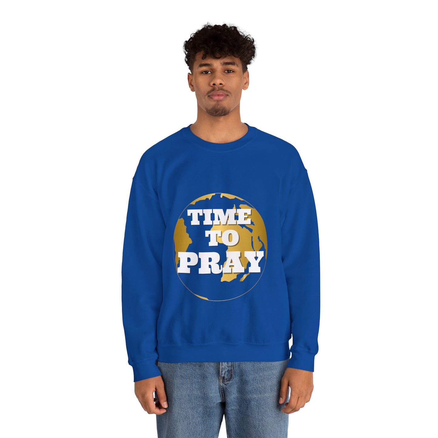 Unisex Heavy Blend™ Crewneck Sweatshirt Time to Pray for Peace Design