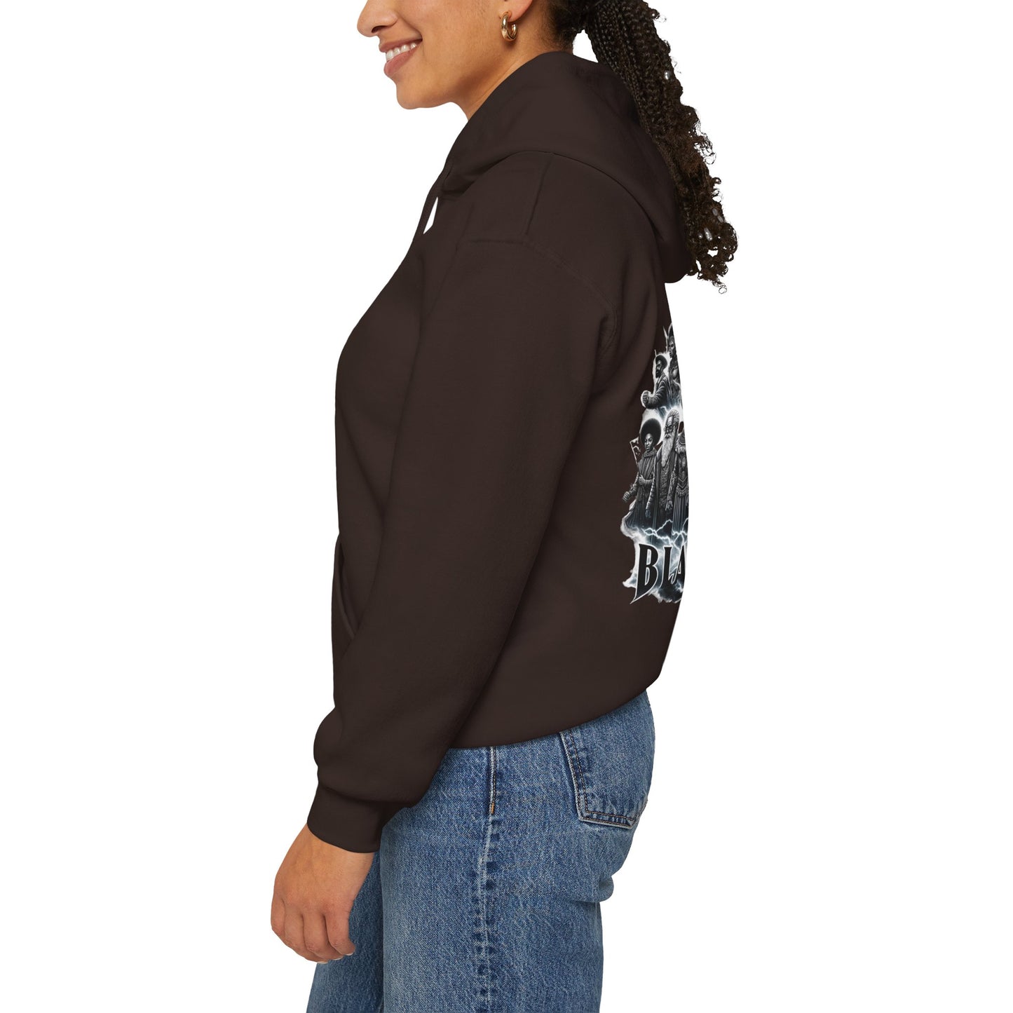 Black History Month I Am Black History Hooded Sweatshirt-BW