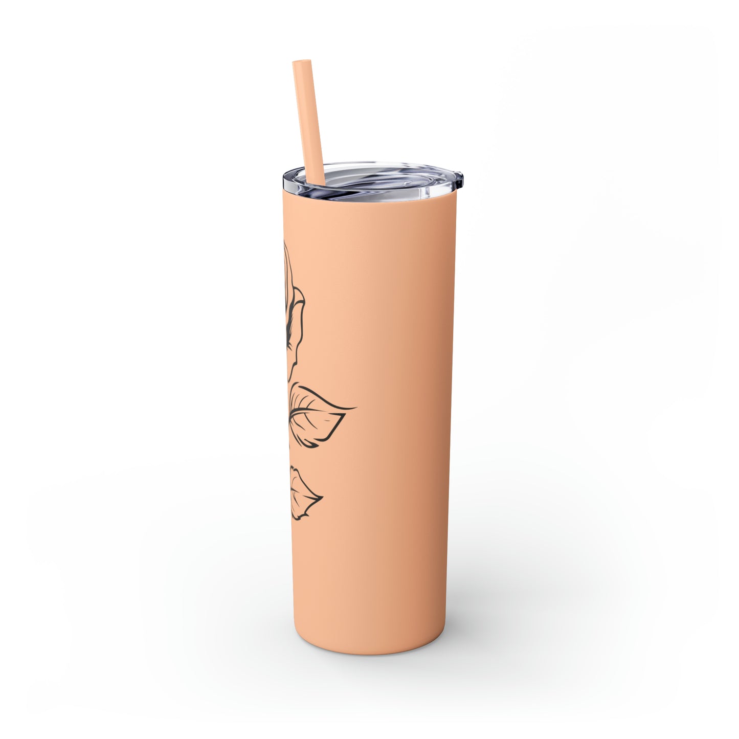 Skinny Tumbler with Straw, 20oz - Single Rose