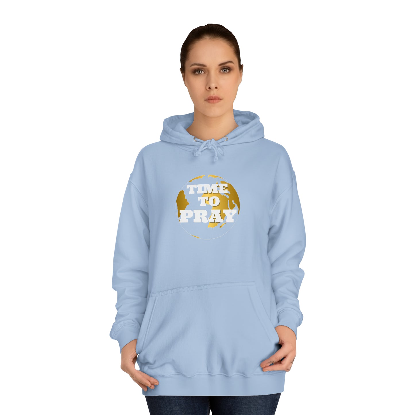 Unisex College Hoodie Time to Pray for Peace Design