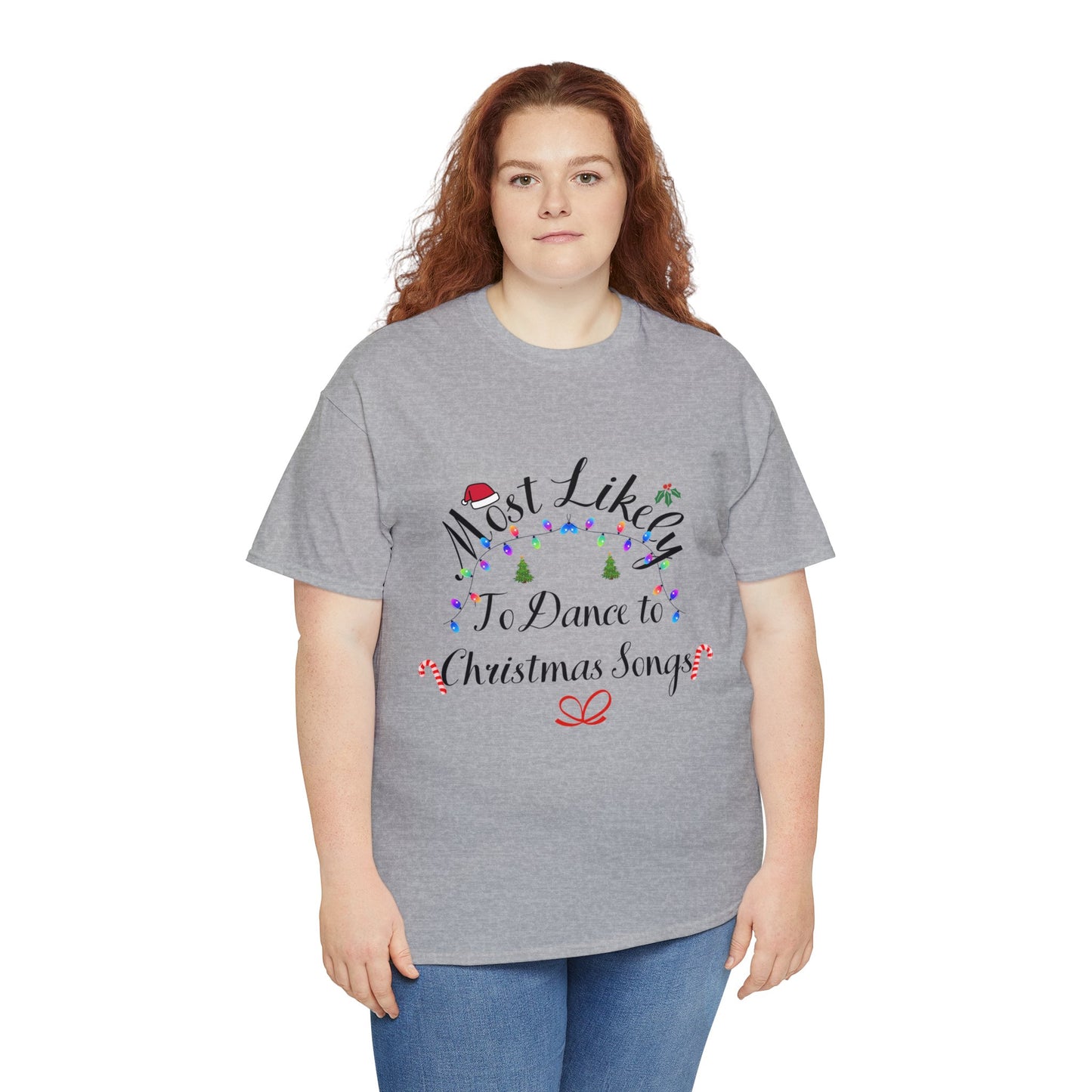 Christmas Ugly Tees Unisex Heavy Cotton Tee dance to Christmas songs