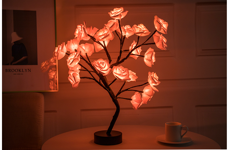 Rose Flower Lamp USB Battery Operated LED Table Lamp Bonsai Tree Night Lights