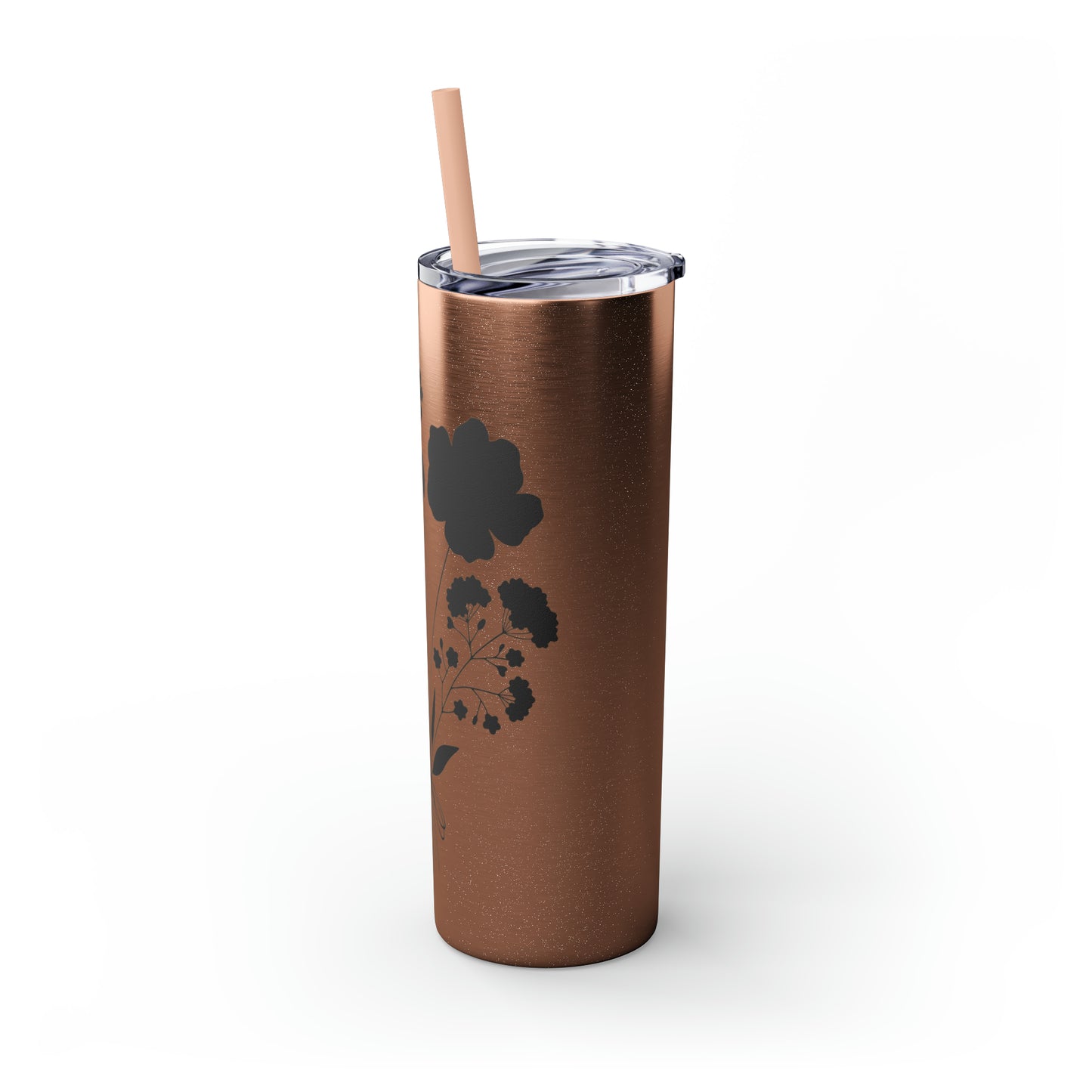 Skinny Tumbler with Straw, 20oz - Flower Bunch