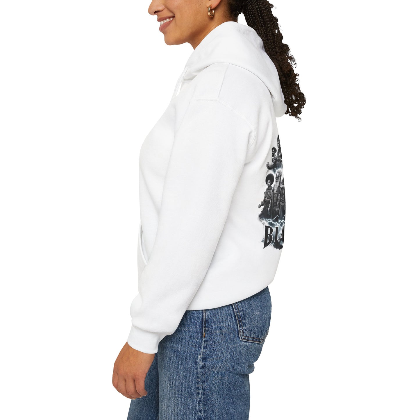 Black History Month I Am Black History Hooded Sweatshirt-BW