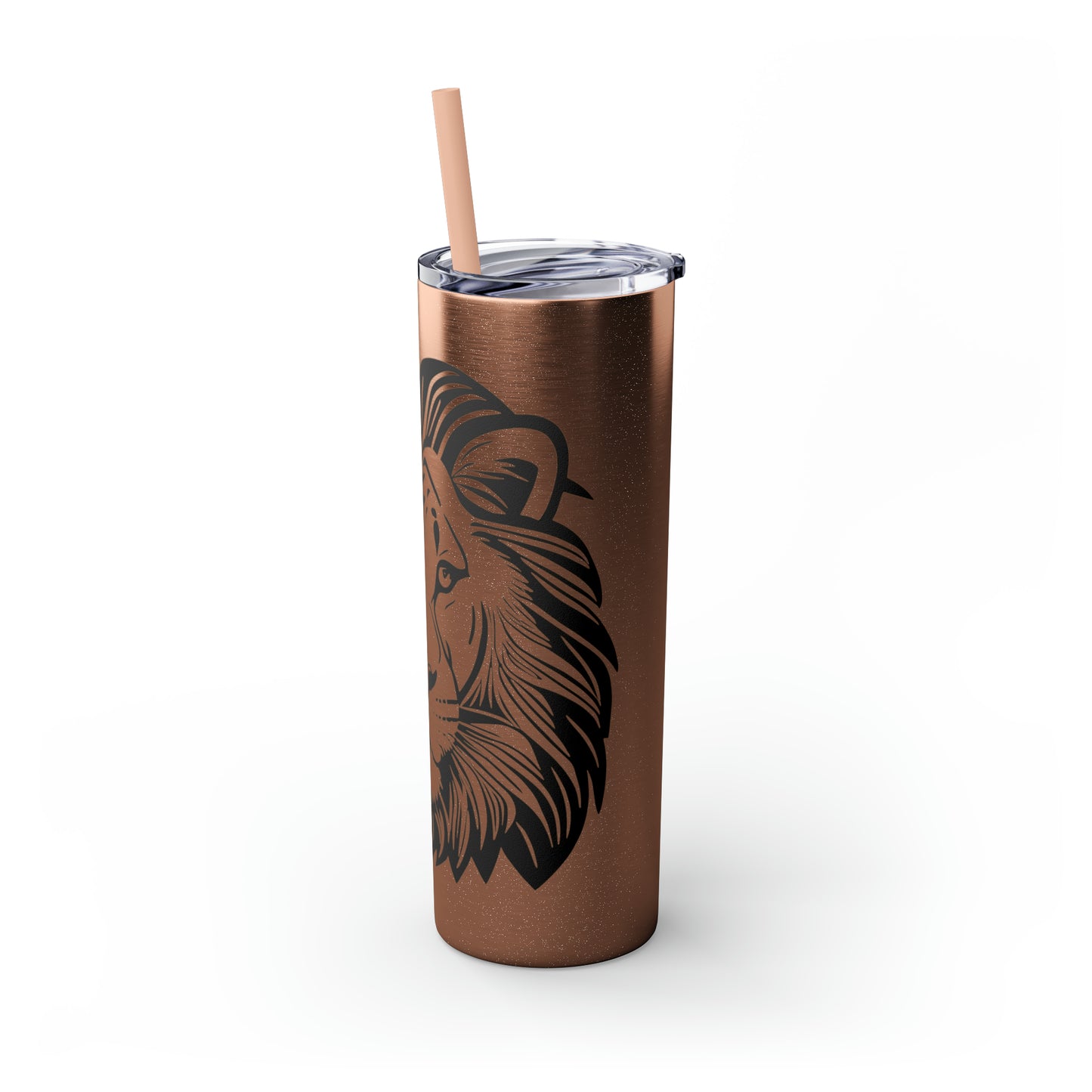 Skinny Tumbler with Straw, 20oz - Lion Face