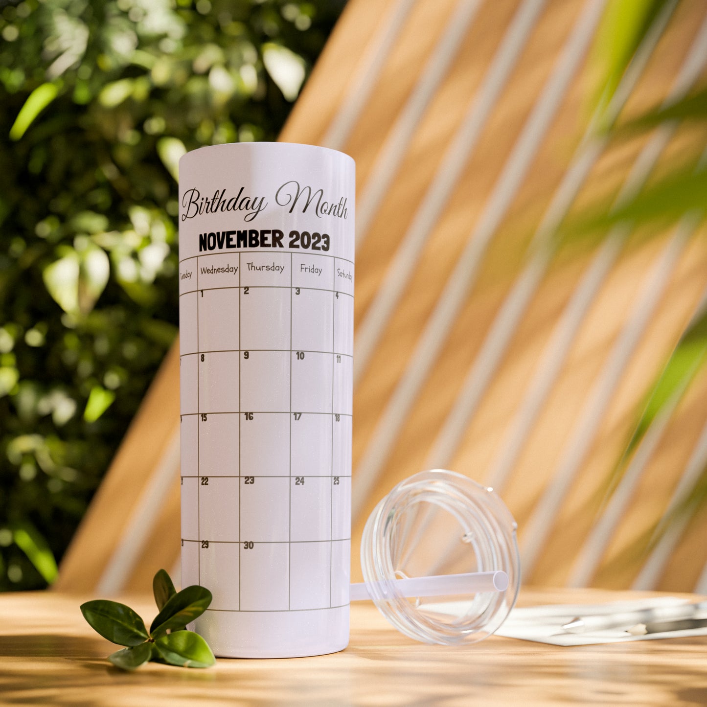 Skinny Tumbler with Straw, 20oz-Birthday Month November