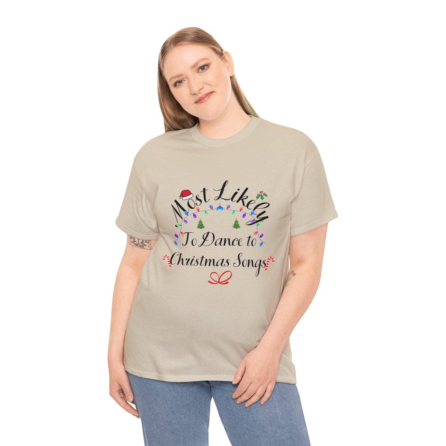 Christmas Ugly Tees Unisex Heavy Cotton Tee dance to Christmas songs