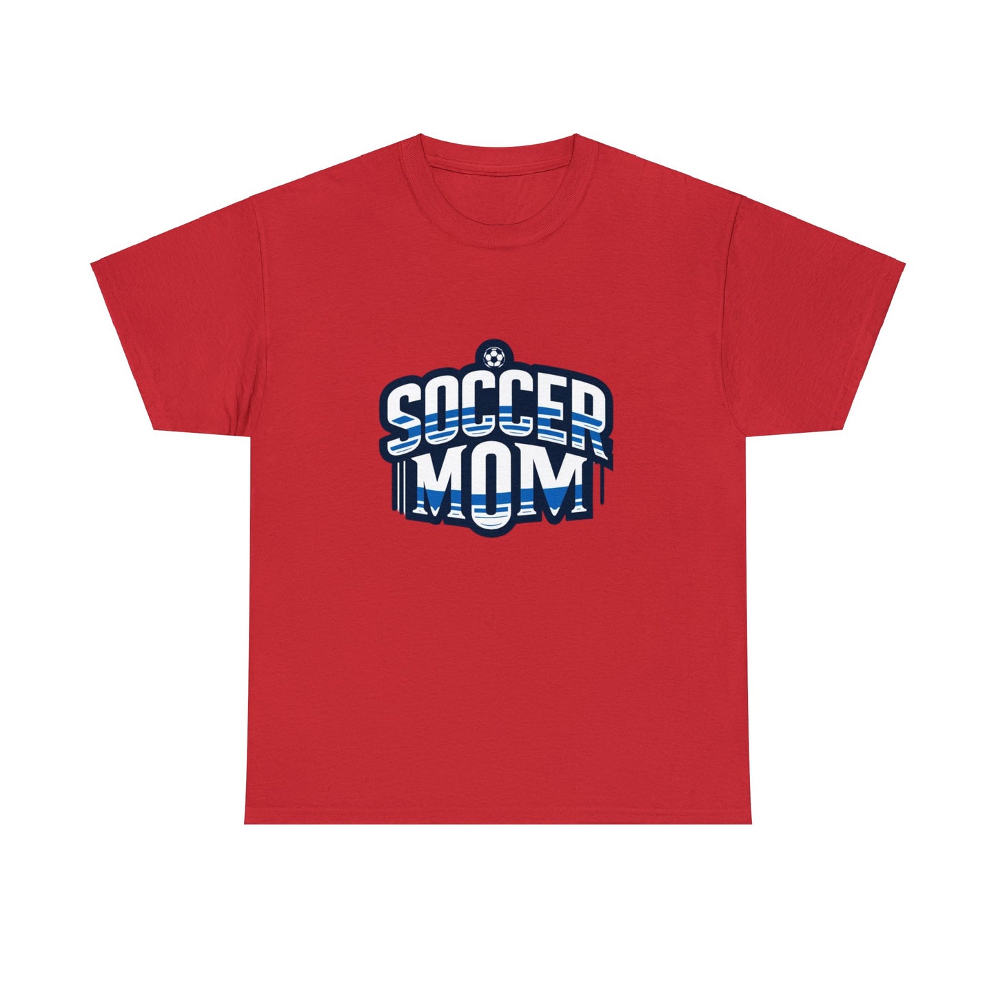 Soccer Mom Blue and White Design Unisex Heavy Cotton Tee