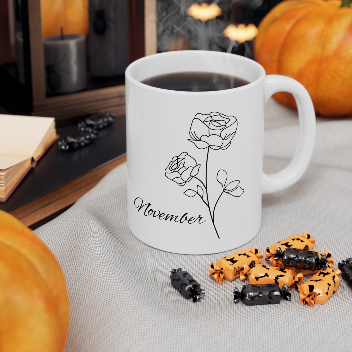 November Birth Month Flower Ceramic Coffee Mug