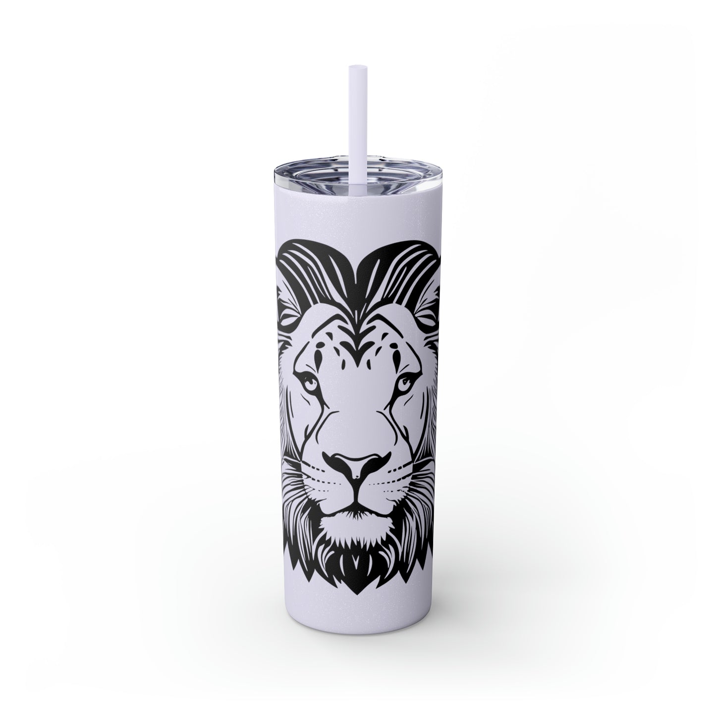 Skinny Tumbler with Straw, 20oz - Lion Face